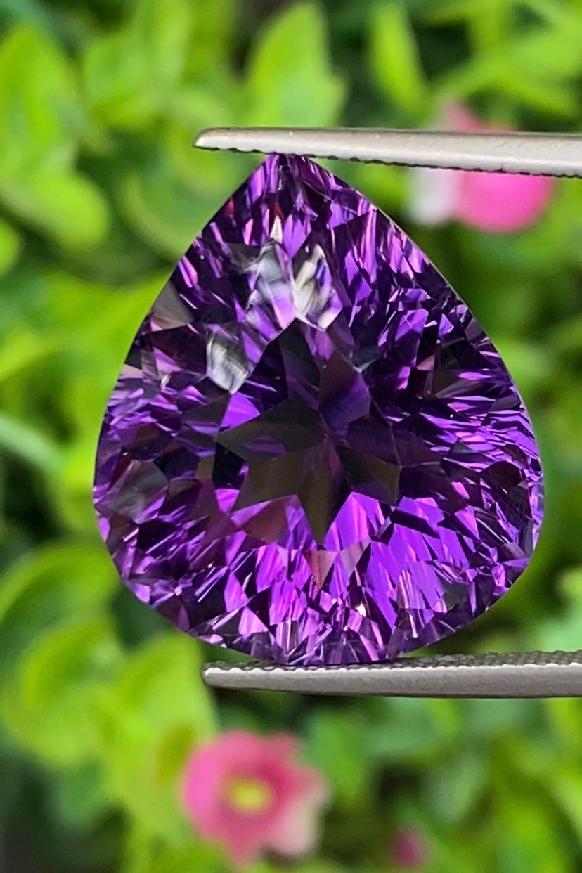 พลอย อเมทิส Amethyst 22.85 กะรัต (Cts.) พลอยแท้ อัญมณีมงคลประจําวันเกิด เครื่องประดับพลอย