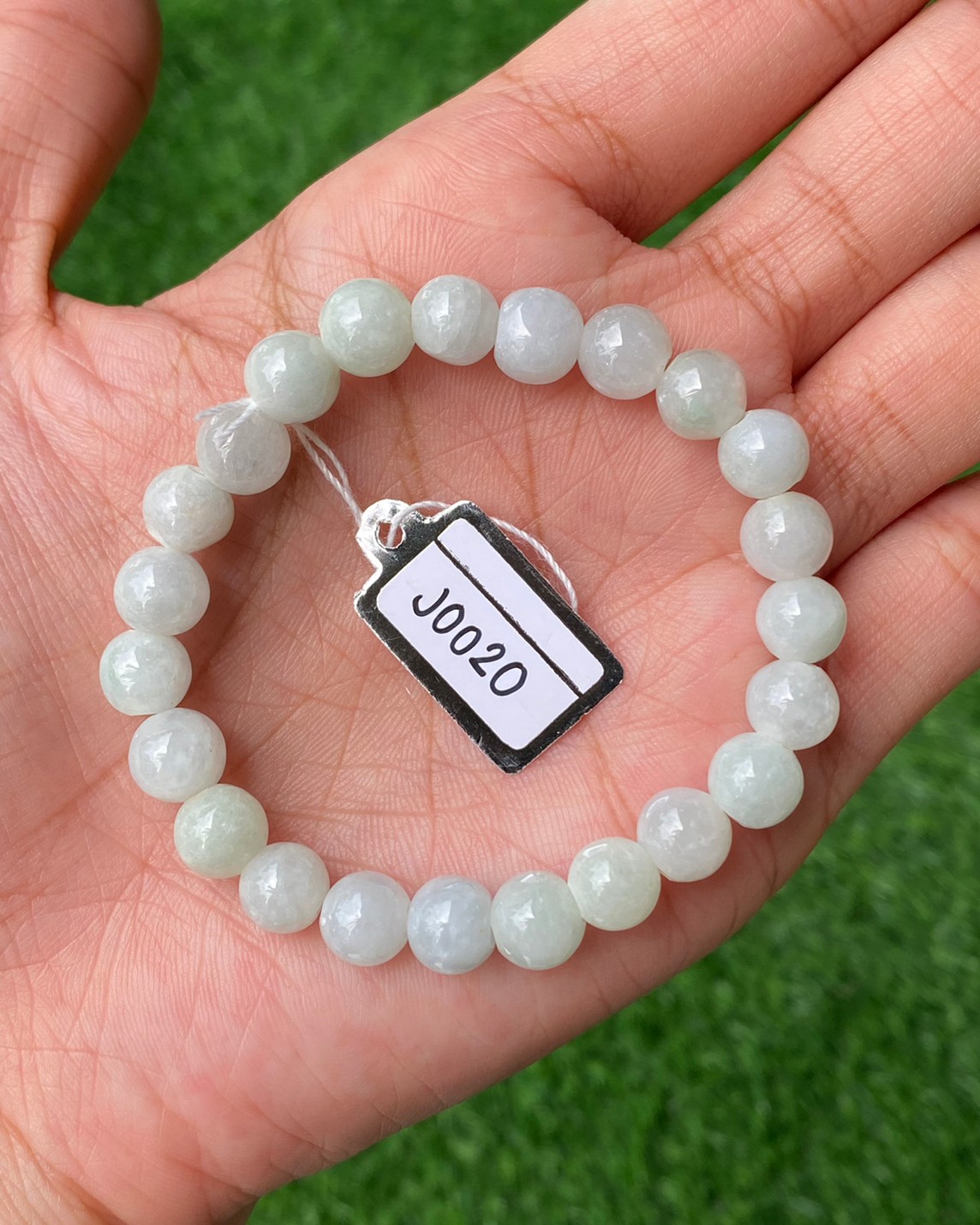 J0020 หยก พม่า แท้ Jade กำไล ประคำหยก (Jadeite Beads Bracelet) พม่า (Myanmar)