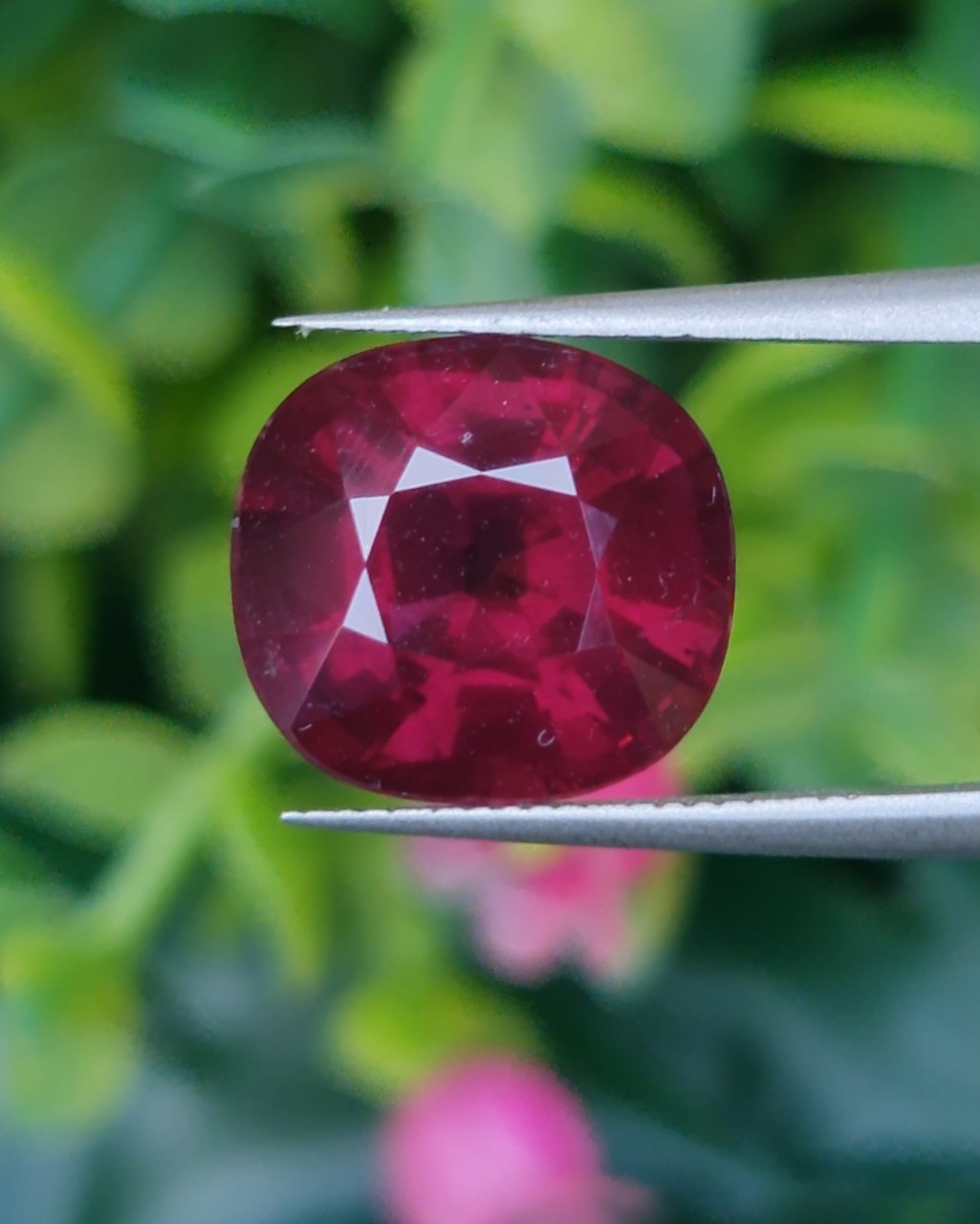 พลอย โรโดไลต์ กาเน็ท Rhodolite Garnet 7.52 กะรัต Cts.พลอยแท้ อัญมณีมงคลประจําวันเกิด เครื่องประดับพลอย