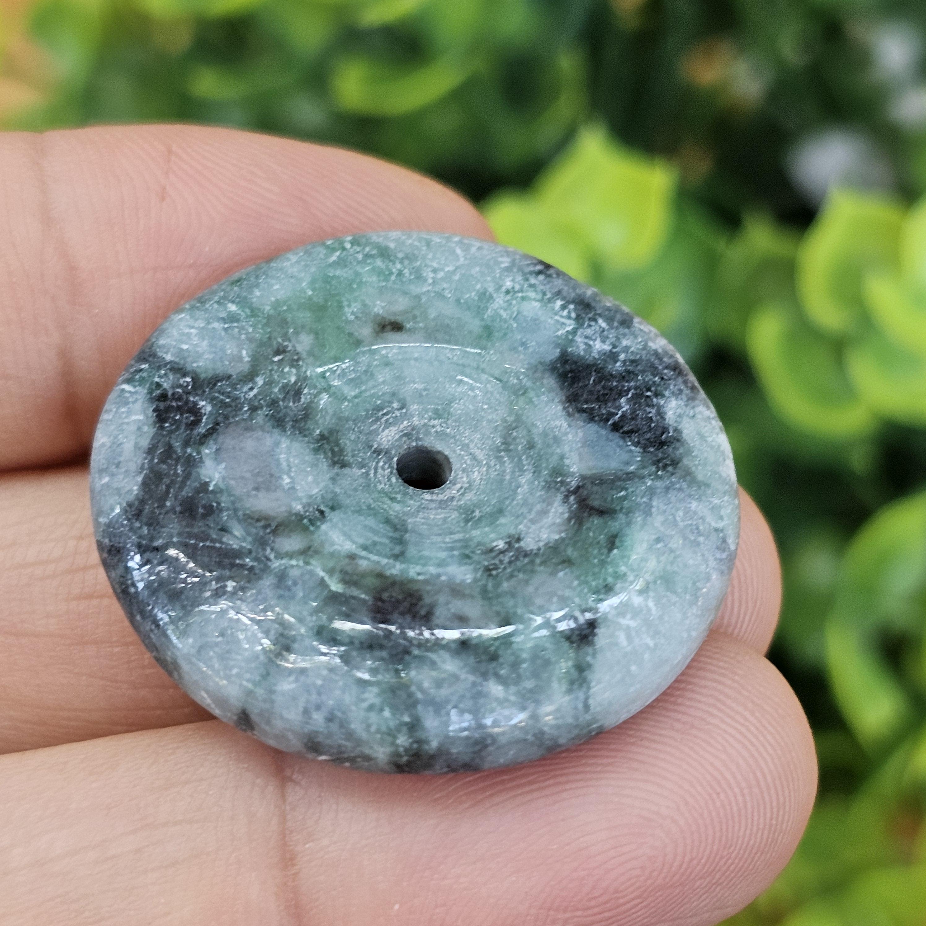 หยก พม่า แท้ Jade จี้โดนัทหยก (Bi-dise jadeite) พม่า (Myanmar) 60.20 กะรัต (Cts.)