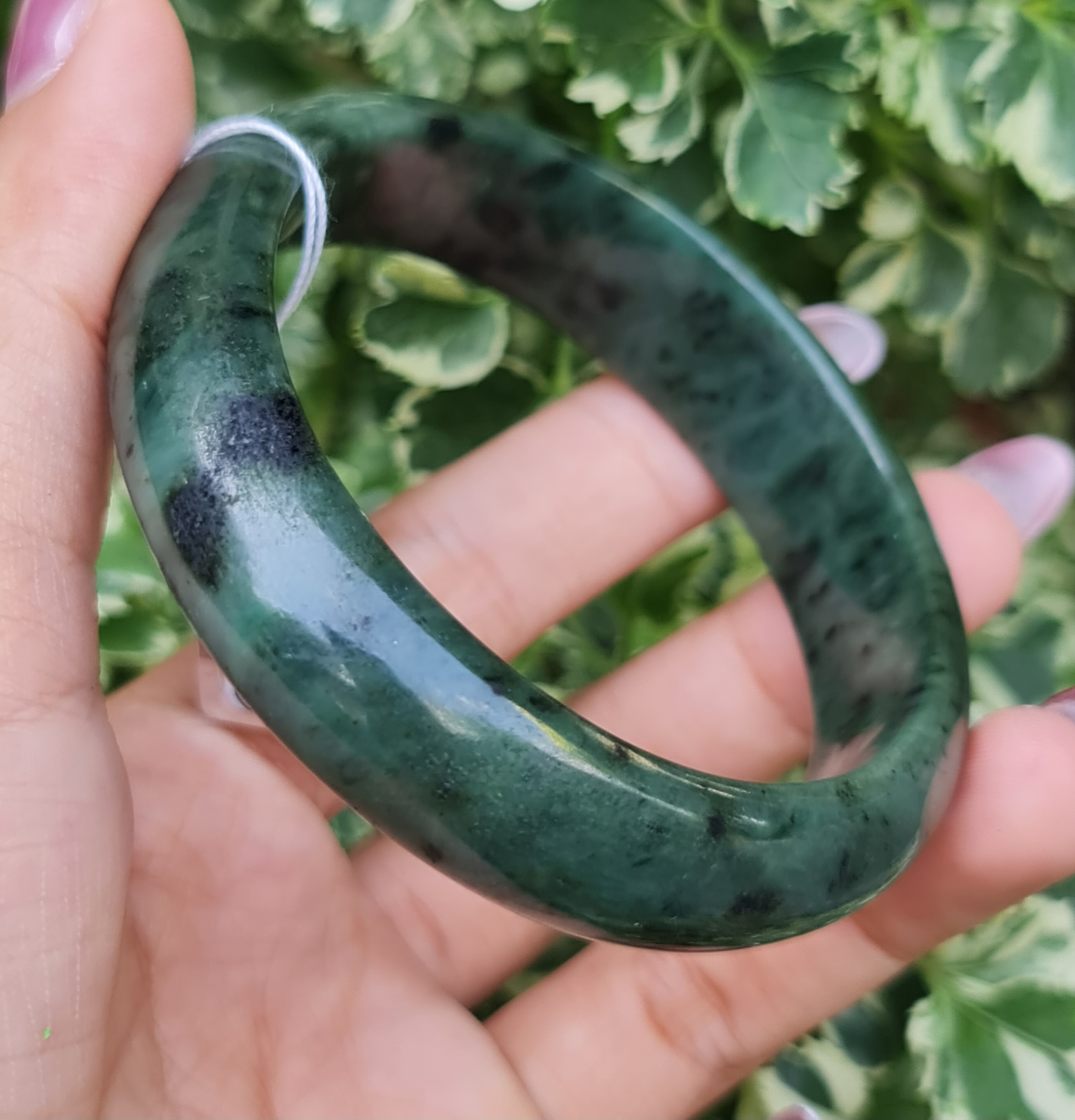 JB6804045 หยก พม่า แท้ Jade กำไลหยก 58.8 มม. (Jadeite bracelet) พม่า (Myanmar)