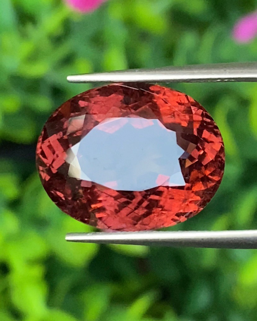 พลอย ทัวร์มาลีน Tourmaline 15.49 กะรัต (Cts.) พร้อมใบเซอร์ พลอยแท้ อัญมณีมงคลประจําวันเกิด เครื่องประดับพลอย