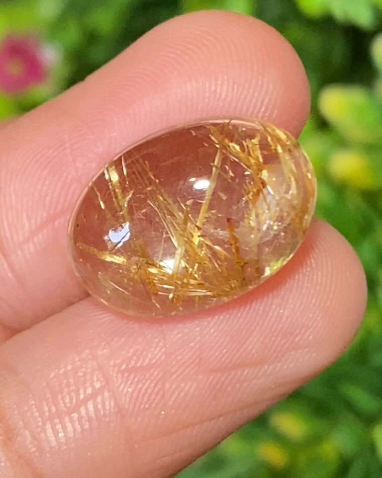 ไหมทอง ควอตซ์ Golden Rutilated Quartz 10.93 กะรัต Cts.พลอยแท้ อัญมณีมงคลประจําวันเกิด เครื่องประดับพลอย