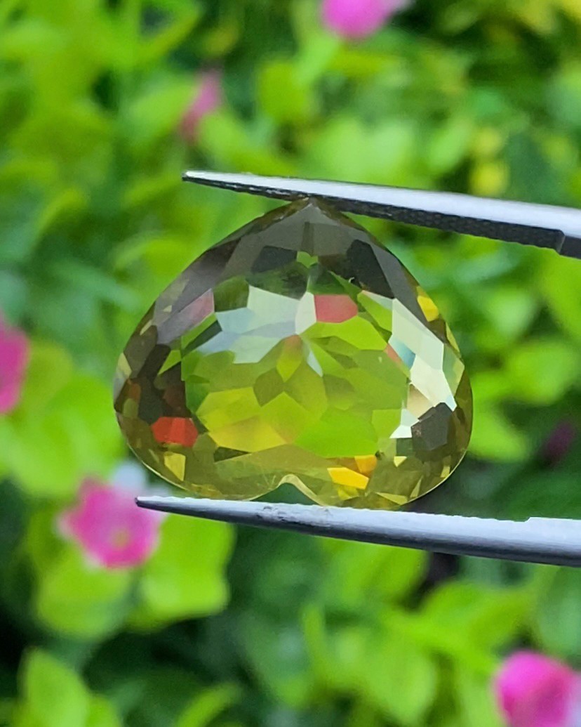 พลอย เลมอนควอตซ์ Lemon Quartz 11.95 กะรัต (Cts.) พลอยแท้ อัญมณีมงคลประจําวันเกิด เครื่องประดับพลอย