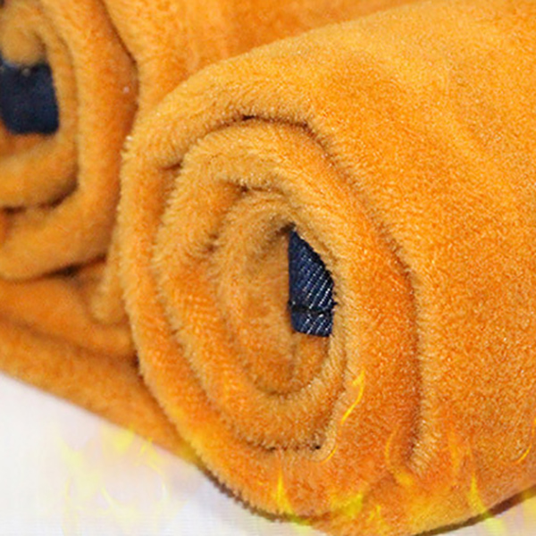 กางเกงยีนส์กันหนาว ทรงสลิม ซับกำมะหยี่ กระเป๋าแต่งหนัง (11660X)