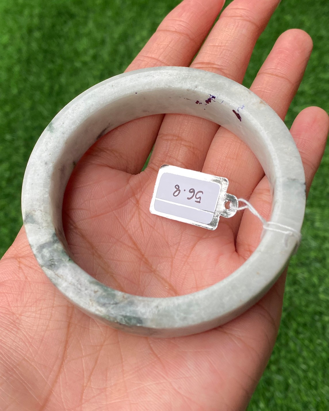 JB56025 หยก พม่า แท้ Jade กำไลหยก 56.8 มม. (Jadeite bracelet) พม่า (Myanmar)