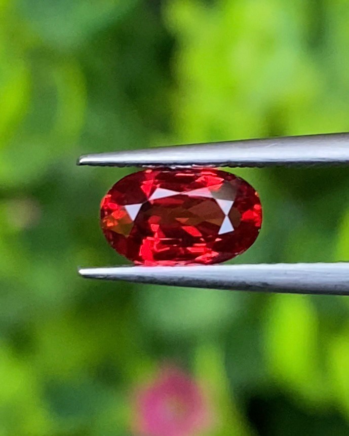 พลอย ทับทิม ซองเจีย (Songea Ruby Sapphire) 1.02 กะรัต (Cts.) *สี VIVID RED พร้อมใบเซอร์ (With Certificate) พลอยแท้ อัญมณีมงคลประจําวันเกิด เครื่องประดับพลอย