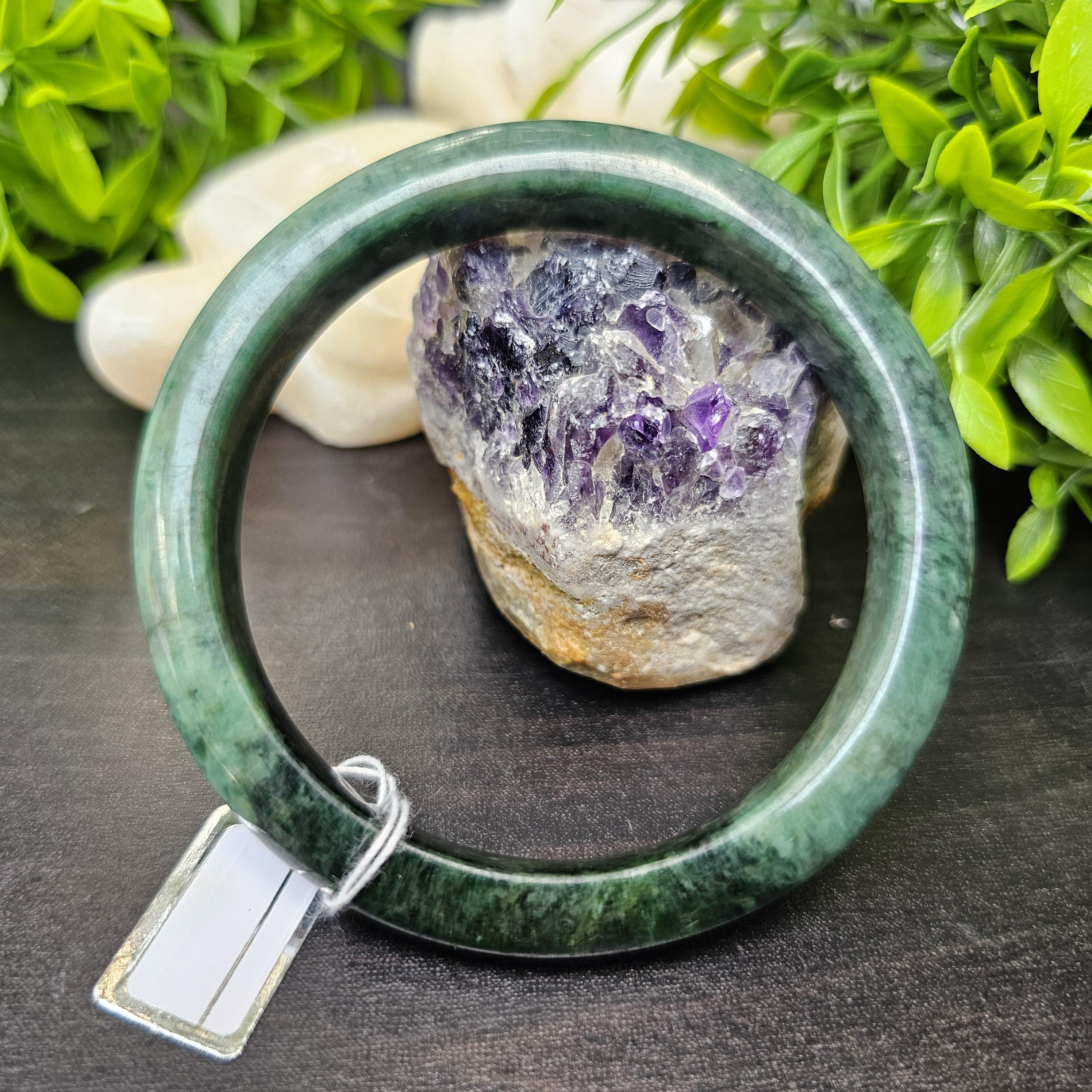 JB68041059 หยก พม่า แท้ Jade กำไลหยก 60.8 มม. (Jadeite bracelet) พม่า (Myanmar)