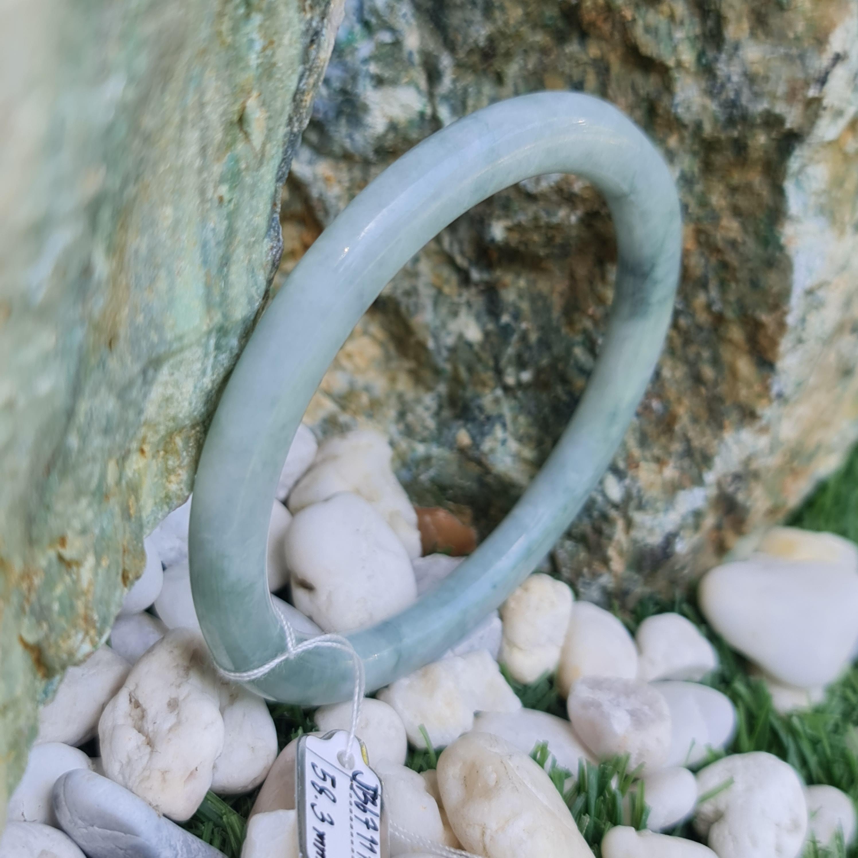 JB6711155 หยก พม่า แท้ Jade กำไลหยก 58.3 มม. (Jadeite bracelet) พม่า (Myanmar)