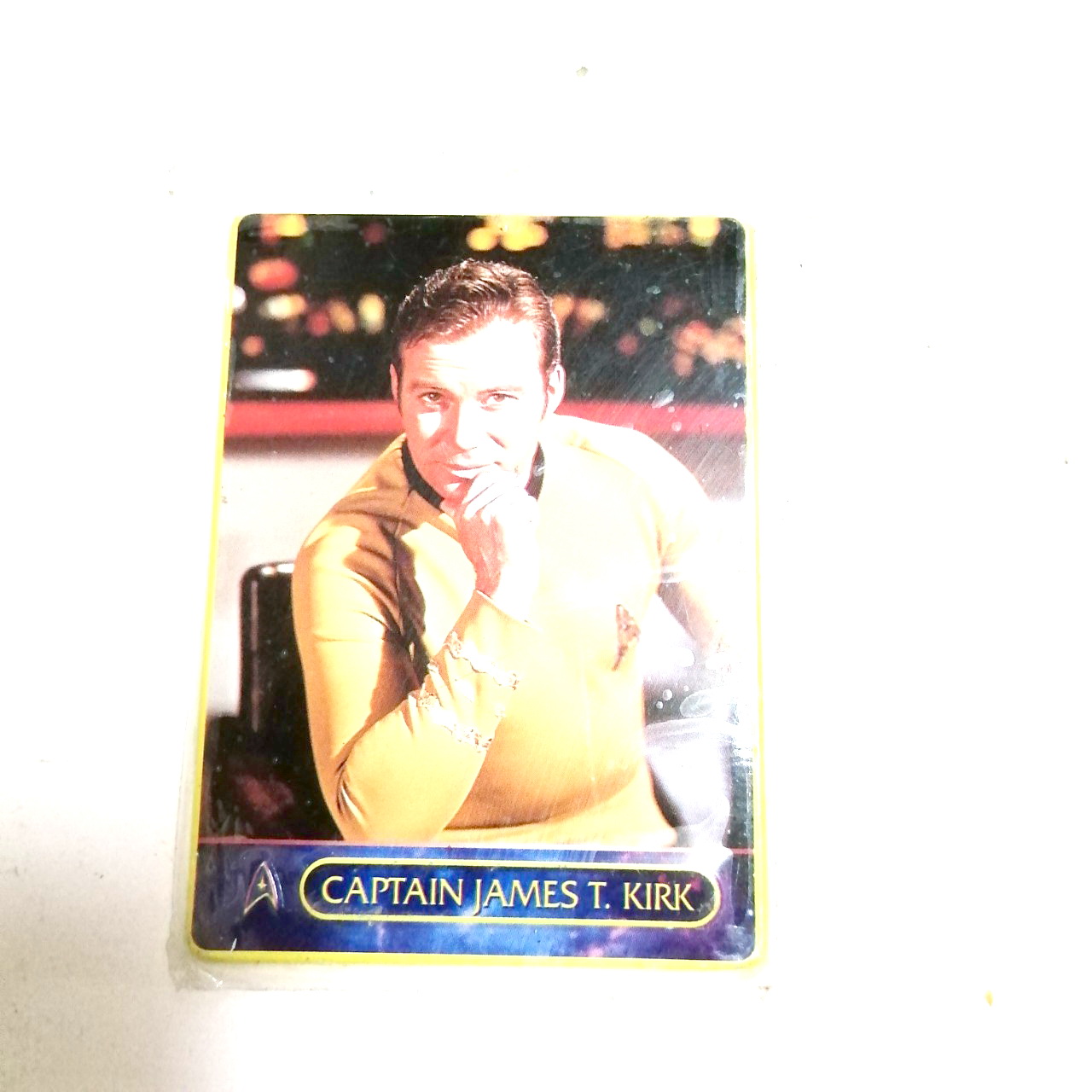 แผ่นสังกะสี รูป กัปตันเคิร์ก จากภาพยตร์สตาร์เทรค star trek จาก ชุดทีวีซีรีย์ 1968 งานเก่าหายาก สภาพดีมีพลาสติกหุ้ม ขายทั้งชุด4ใบไม่แยก