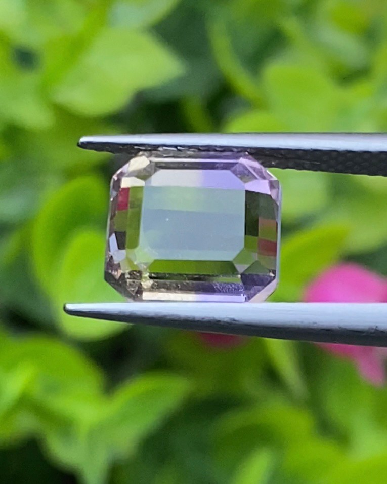 พลอย อเมทริน Natural Ametrine 3.98 กะรัต (Cts.) พลอยแท้ อัญมณีมงคลประจําวันเกิด เครื่องประดับพลอย