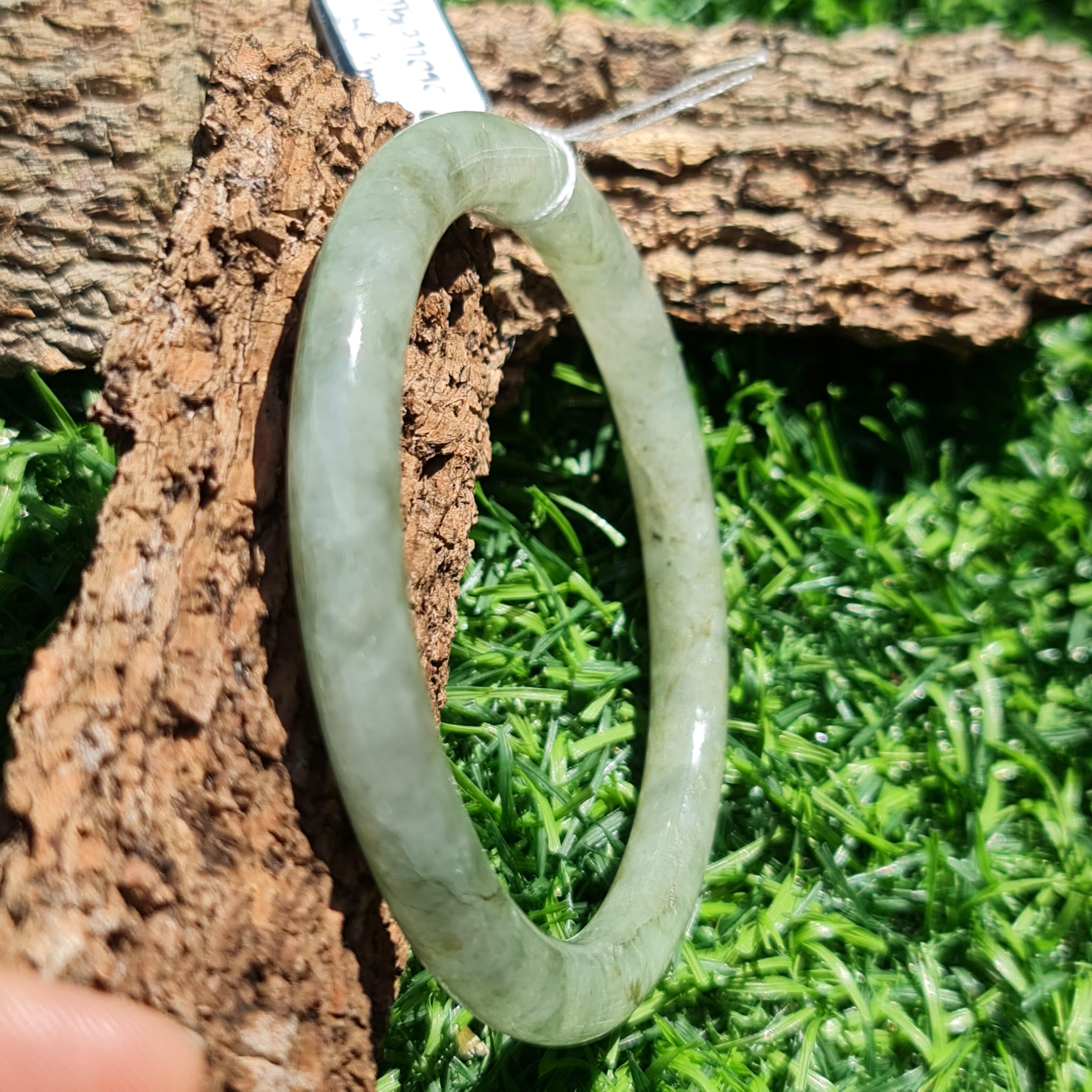 JB6711090 หยก พม่า แท้ Jade กำไลหยก 59.3 มม. (Jadeite bracelet) พม่า (Myanmar)