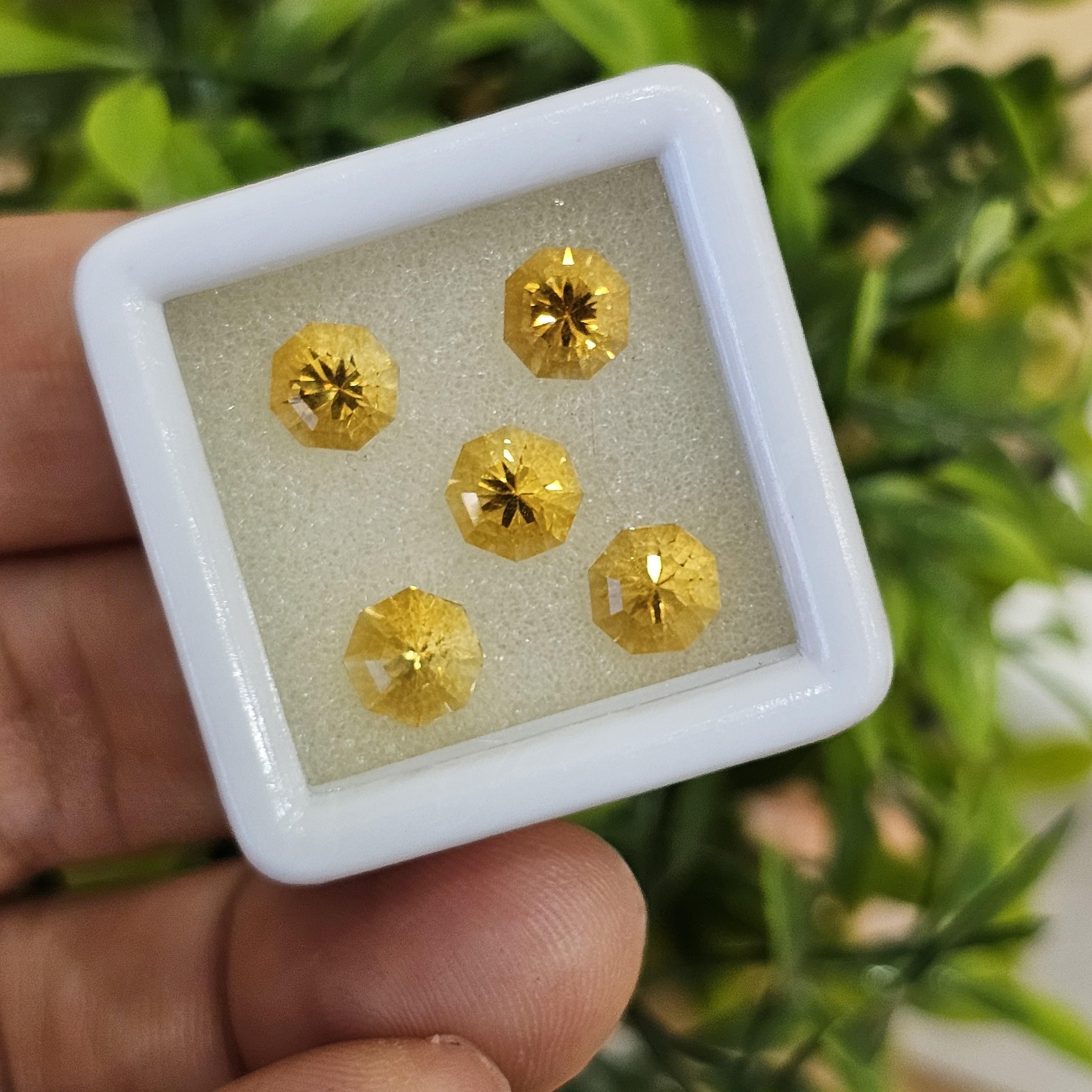 พลอย ซิทริน Citrine 4.50 กะรัต (Cts.) 5 เม็ด (Pcs.) พลอยแท้ อัญมณีมงคลประจําวันเกิด เครื่องประดับพลอย