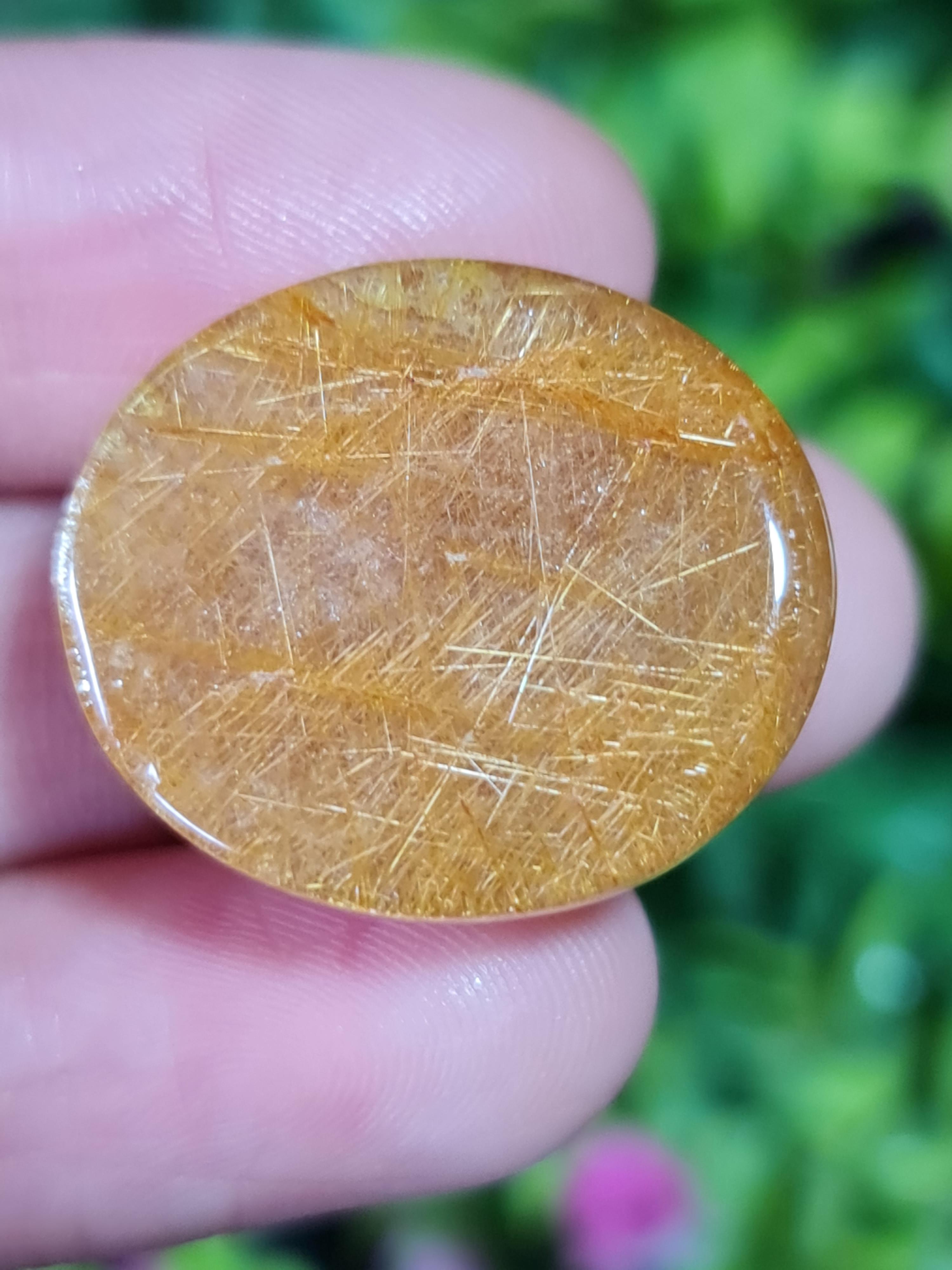 ไหมทอง ควอตซ์ Golden Rutilated Quartz 51.53 กะรัต Cts.พลอยแท้ อัญมณีมงคลประจําวันเกิด เครื่องประดับพลอย