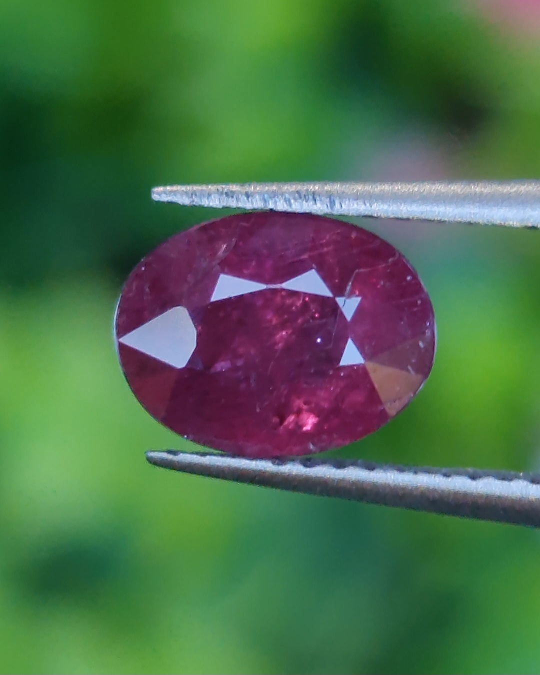 พลอย ทับทิม สยาม (Siam Ruby Sapphire) 1.35 กะรัต (Cts.) พลอยแท้ อัญมณีมงคลประจําวันเกิด เครื่องประดับพลอย