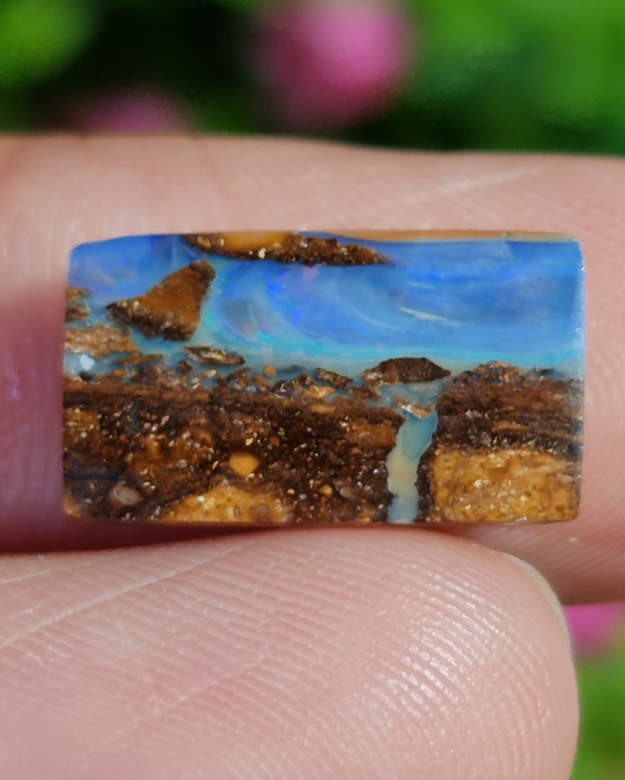 พลอย โบลเดอร์ โอปอล ออสเตรเลีย Australian Boulder Opal 5.30 กะรัต (Cts.) พลอยแท้ อัญมณีมงคลประจําวันเกิด เครื่องประดับพลอย