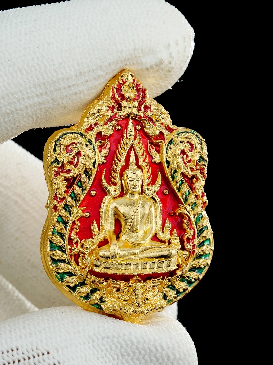 เหรียญเสมาพระพุทธชินราช รุ่น จตุมหามงคล666ปี รายการพิเศษศูนย์จอง เนื้อบรอนซ์ชุบทองลงยา (ด้านหน้า/พระพุทธชินราช ด้านหลัง/พญานาค)