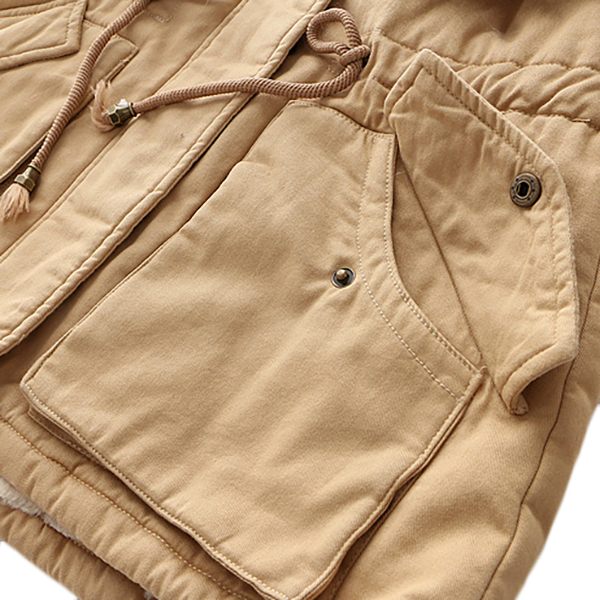 เสื้อโค้ทกันหนาววินเทจใส่ติดลบ มีฮู้ด ซับเฟอร์ขนนุ่มเต็มตัว (12203LM)