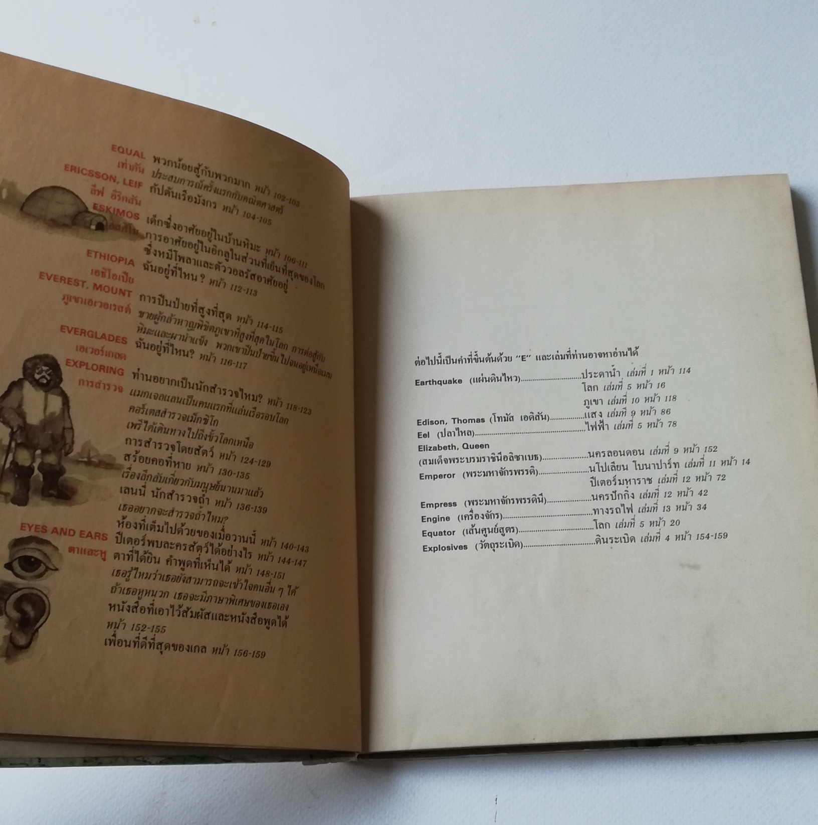 มีหลายภาพ หนังสือภาพการ์ตูนเก่า ปกแข็ง เล่มหนา จาก บริทานิกา เรื่อง สารานุกรมสำหรับเด็ก เล่มที่ 5