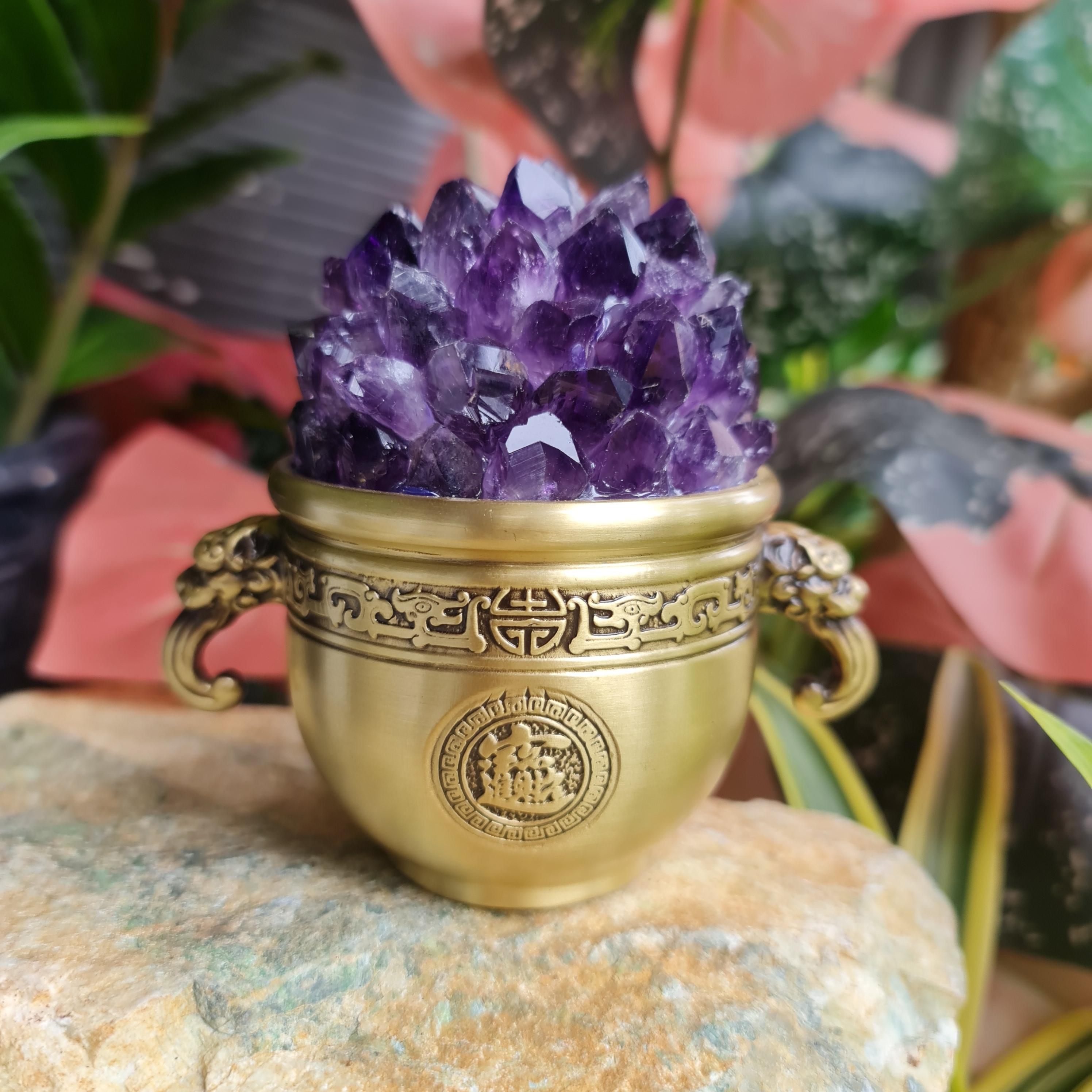 ก้อน ผลึก อเมทิส Amethyst พลอยแท้ อัญมณีมงคลประจําวันเกิด เครื่องประดับพลอย