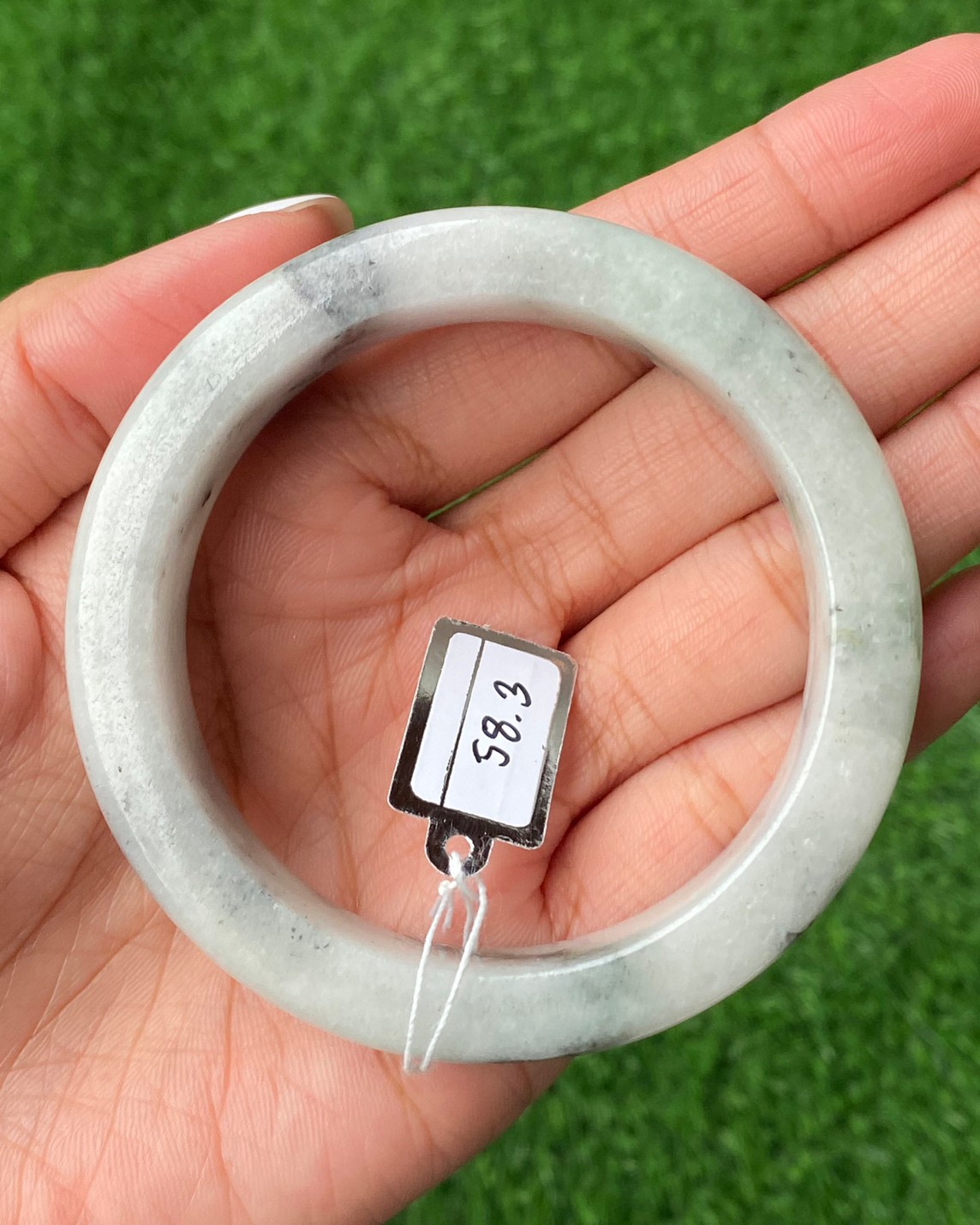JB58002 หยก พม่า แท้ Jade กำไลหยก 58.3 มม. (Jadeite bracelet) พม่า (Myanmar)