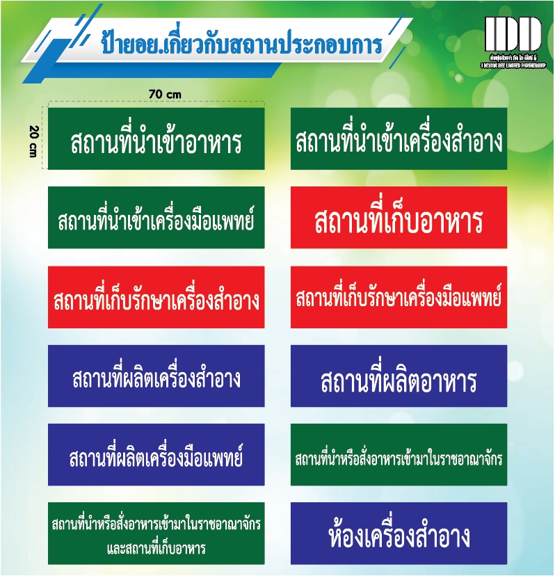 ป้ายมาตราฐาน อย.