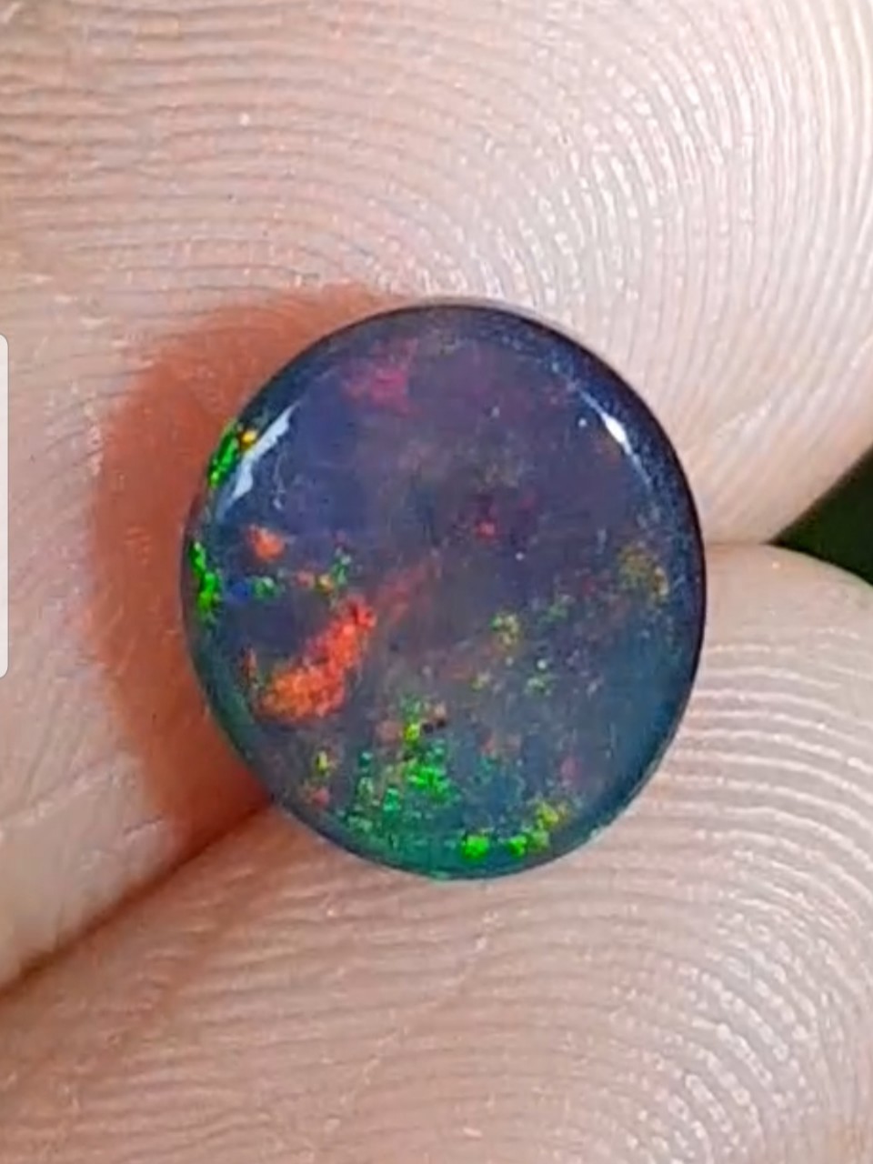 พลอย แบล็ก โอปอล Black Opal 1.24 กะรัต (Cts.) พลอยแท้ อัญมณีมงคลประจําวันเกิด เครื่องประดับพลอย