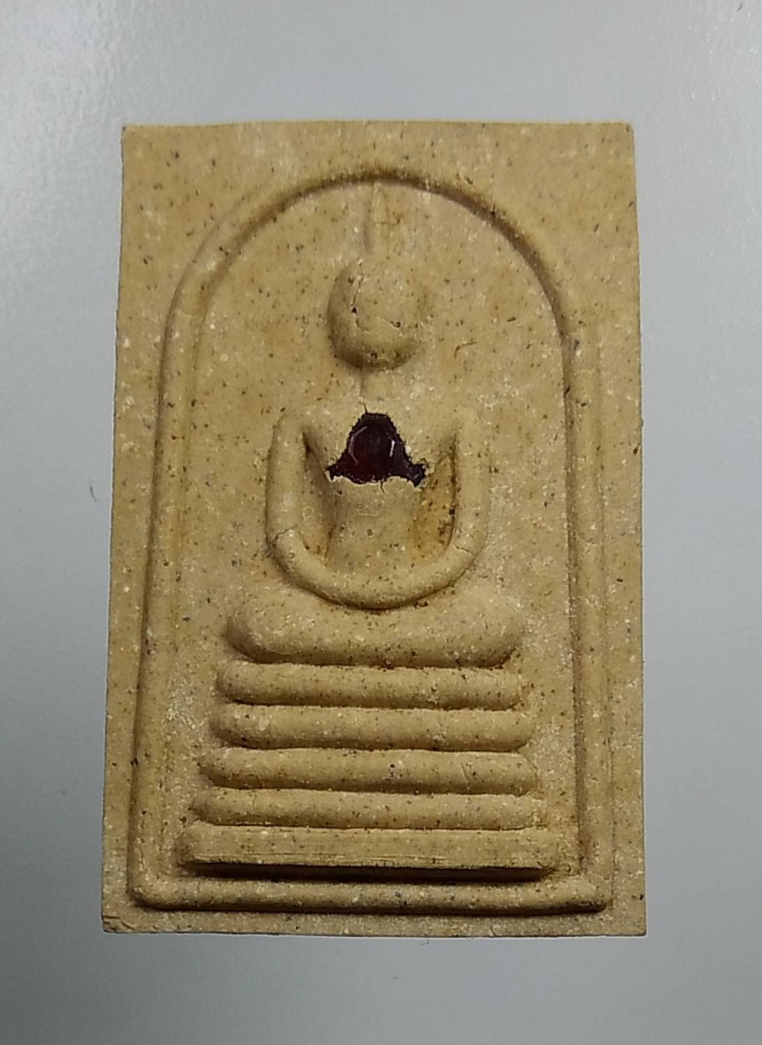 ก089 หลวงปู่พรหมมา จ.อุบลราชธานี พระสมเด็จ 5แผ่นดิน ฝังพลอยเสก ปี2537