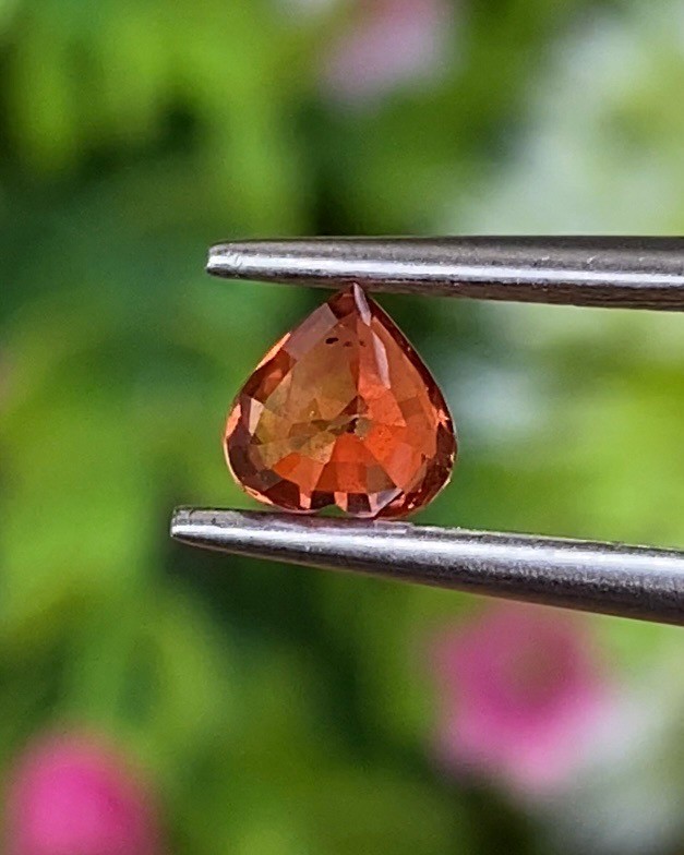 พลอย ออเรนจ์ แซฟไฟร์ Orange Sapphire 0.58 กะรัต (Cts.) พลอยแท้ อัญมณีมงคลประจําวันเกิด เครื่องประดับพลอย