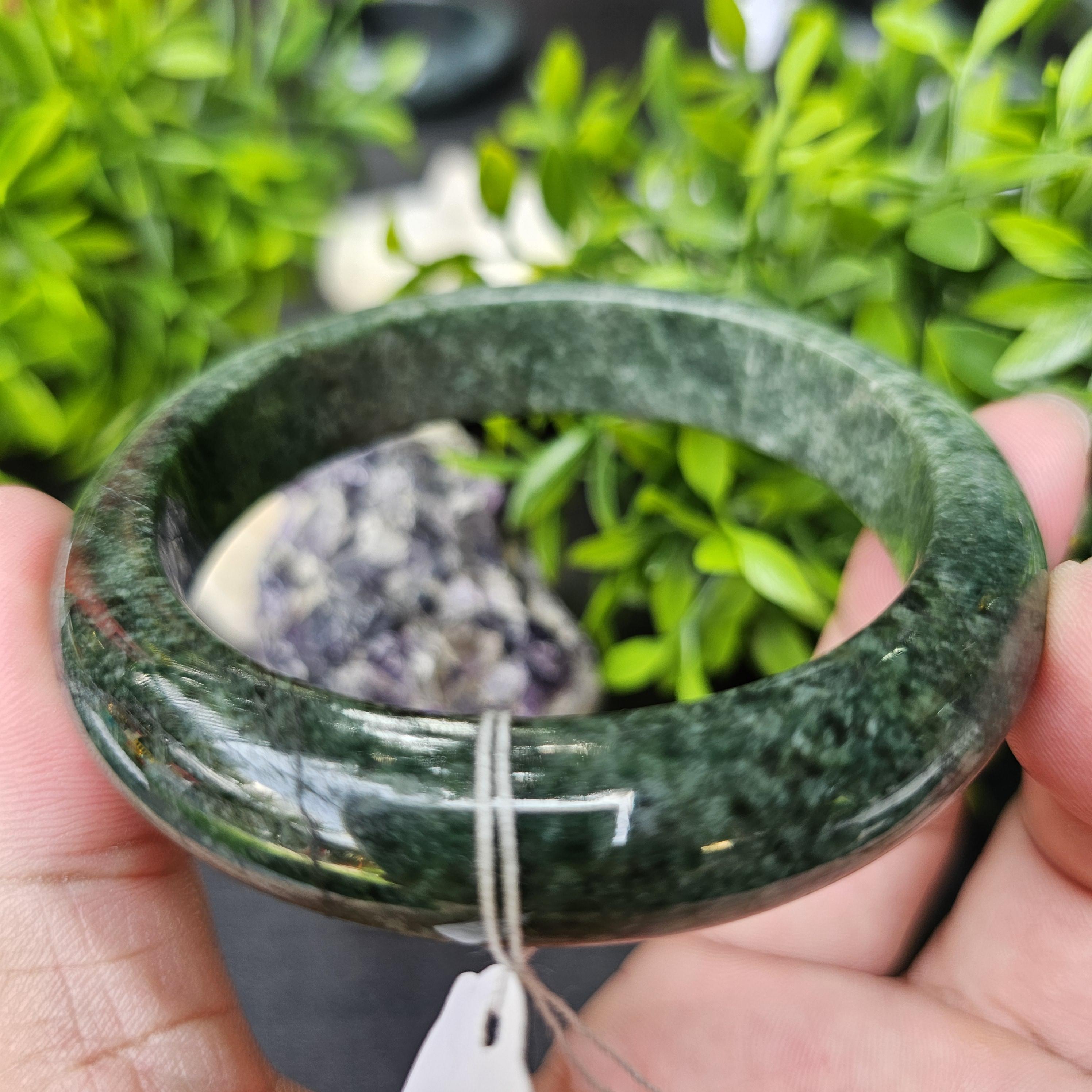 JB6804029 หยก พม่า แท้ Jade กำไลหยก 61.8 มม. (Jadeite bracelet) พม่า (Myanmar)