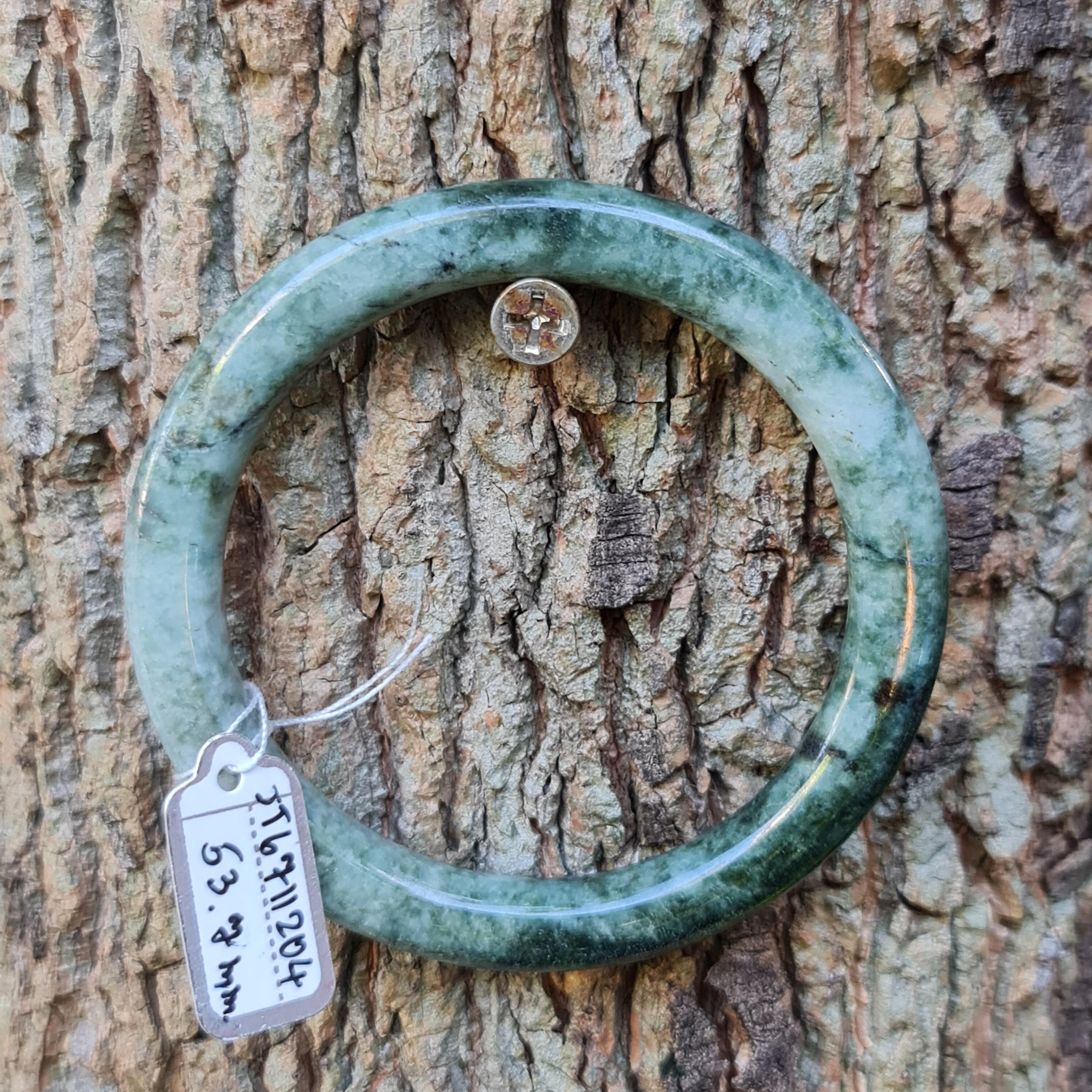 JT6711204 หยก พม่า แท้ Jade กำไลหยก 53.7 มม. (Jadeite bracelet) พม่า (Myanmar)