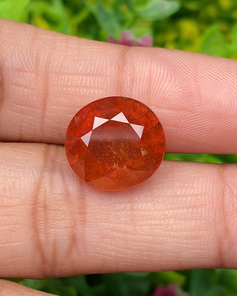 พลอย ออเรนจ์ แซฟไฟร์ สีส้ม Orange Sapphire 14.75กะรัต (Cts.) พลอยแท้ อัญมณีมงคลประจําวันเกิด เครื่องประดับพลอย