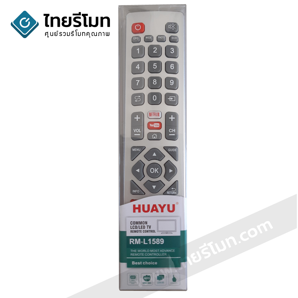 รีโมทสมาร์ททีวี Sharp ใช้สำหรับSmart TV จอ4K รุ่นL1589 *กดอ่านรายละเอียดก่อนสินค้า*