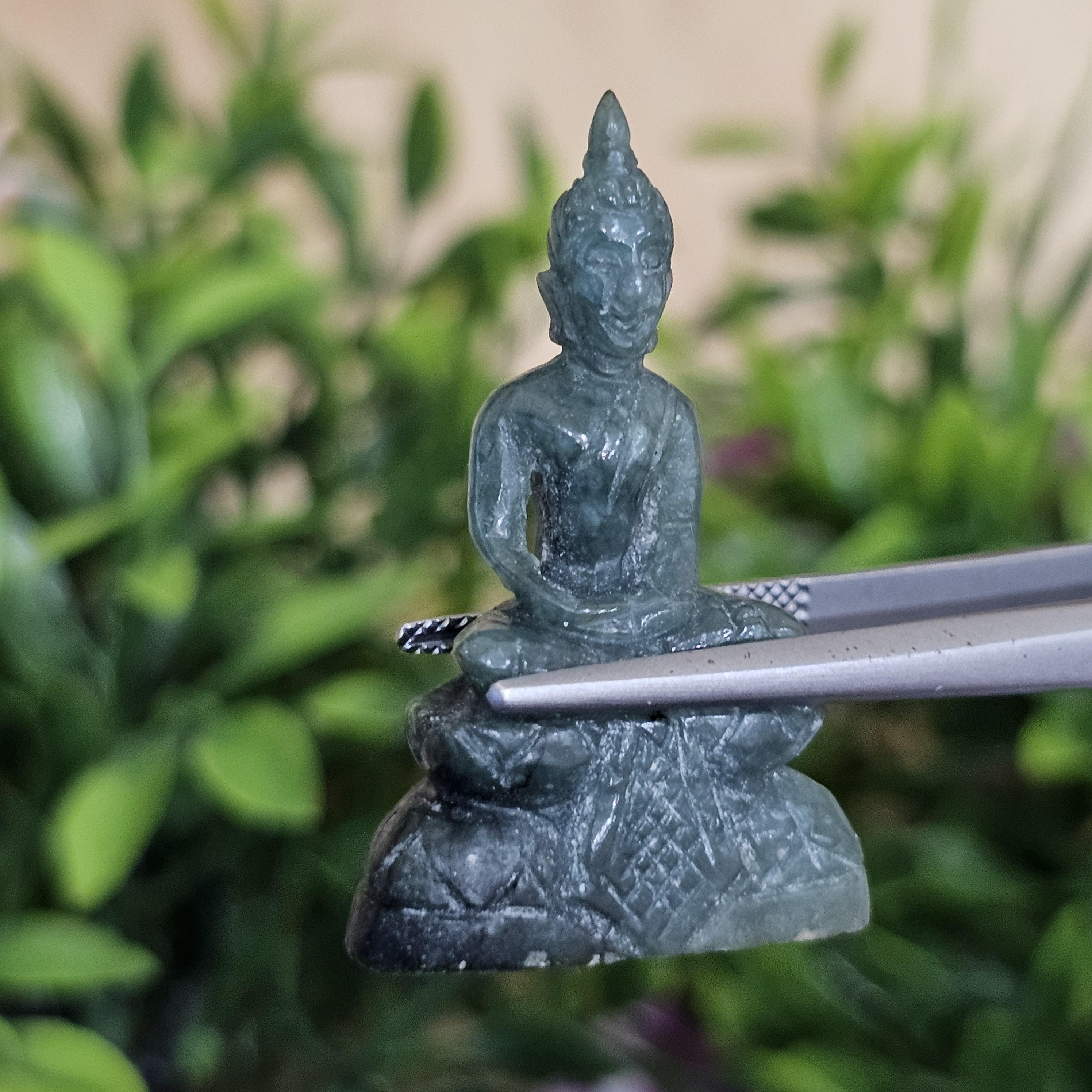 หยก แกะสลัก รูป พระ (Burmese jadeite) 44.89 กะรัต (cts.) หยก พม่า แท้