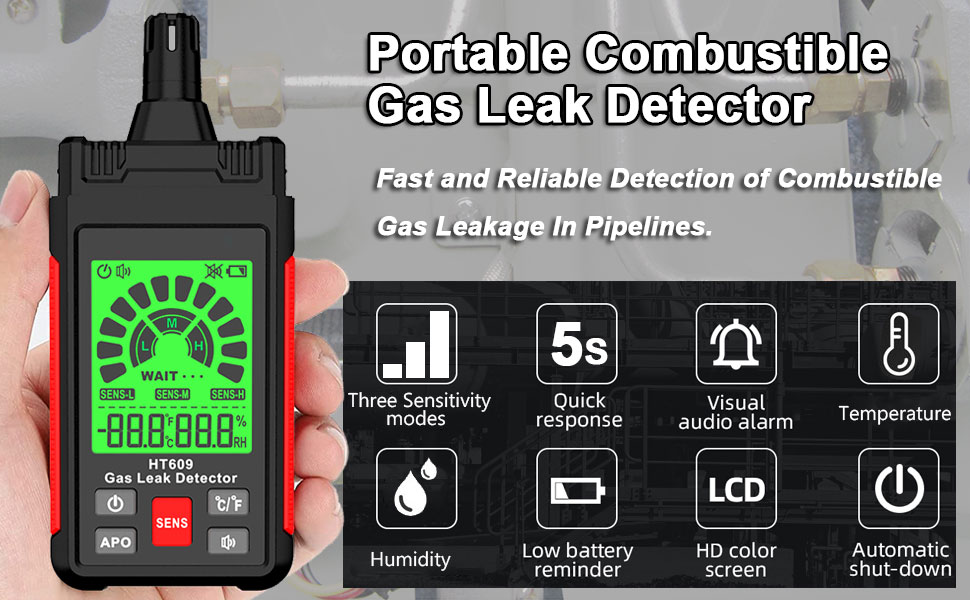 เครื่องตรวจจับแก๊สรั่ว Gas Leakage Detector HABOTEST รุ่น HT609