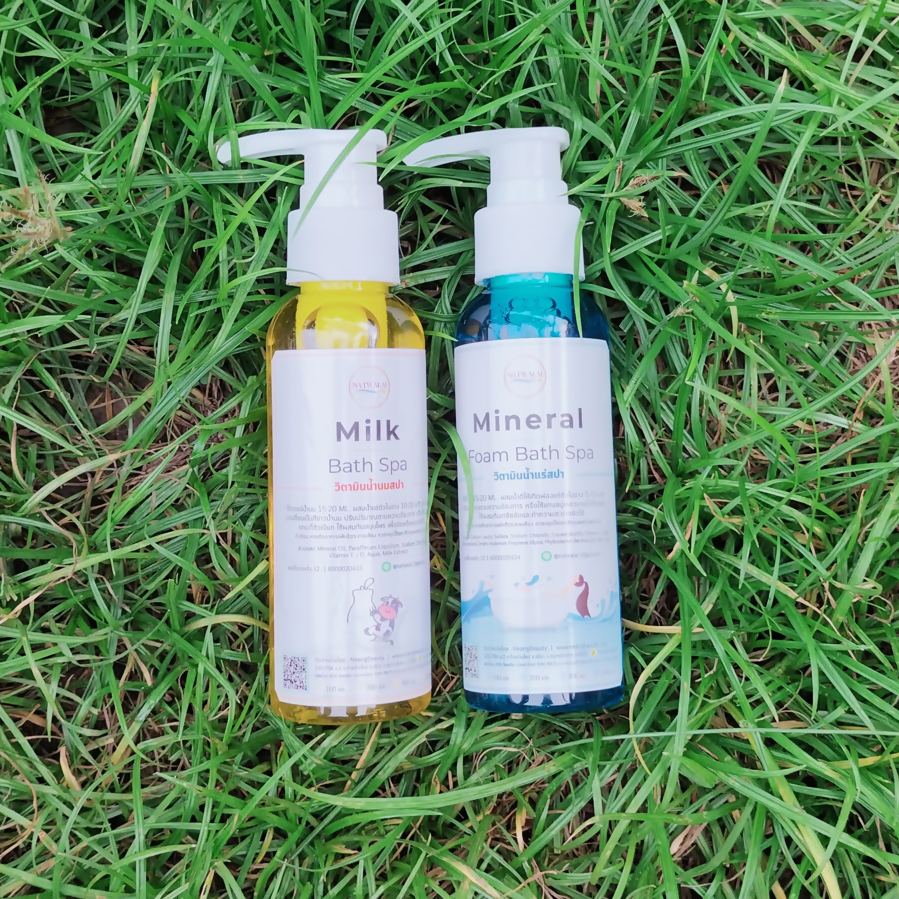 ชุดน้ำแร่น้ำนมสปา น้ำแร่ 100ml. + น้ำนม 100ml.