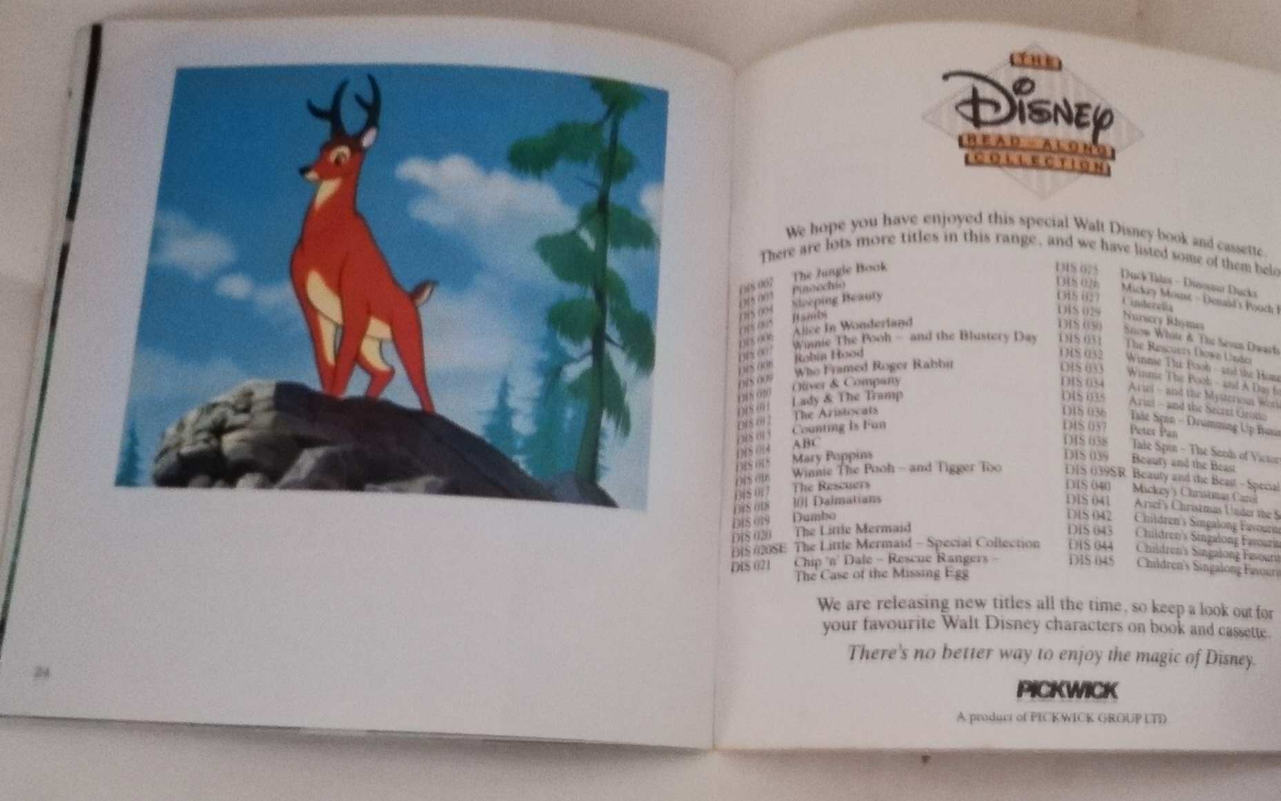 หนังสือนิทานภาษาอังกฤษจาก Disney แบมบี้ Bambi เล่มเล็ก ขนาด ประมาณ 7*7นิ้ว (เฉพาะหนังสือ ไม่มีเทปคลาสเซ็ท)