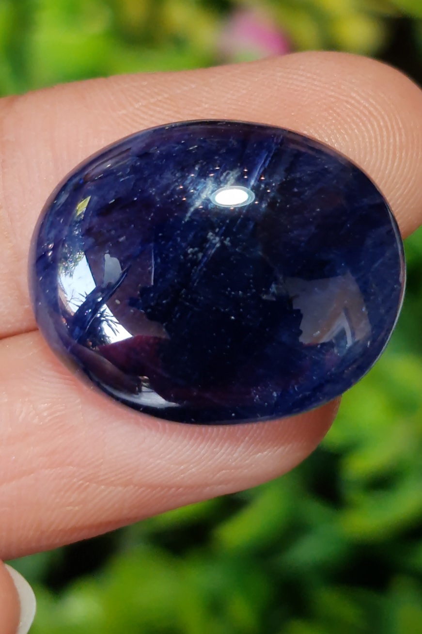 พลอย ไพลิน Blue Sapphire 39.24 กะรัต (Cts.) ดิบ (Unheated) พลอยแท้ อัญมณีมงคลประจําวันเกิด เครื่องประดับพลอย