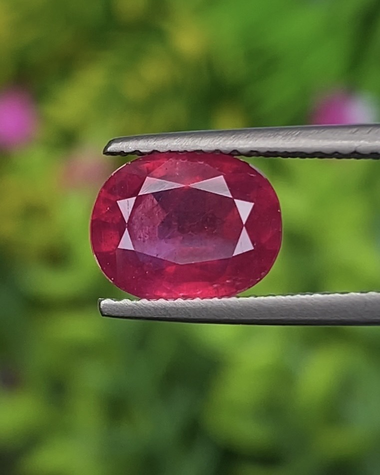 พลอย ทับทิม (Ruby Sapphire) 2.70 กะรัต (Cts.) พลอยแท้ อัญมณีมงคลประจําวันเกิด เครื่องประดับพลอย