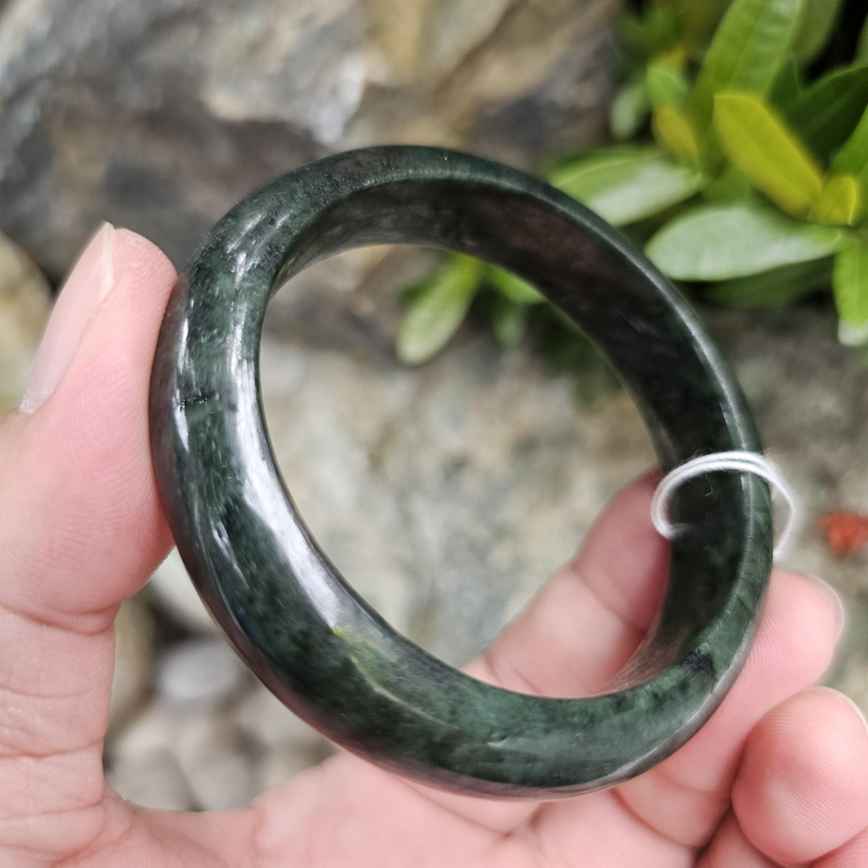 JB6804120 หยก พม่า แท้ Jade กำไลหยก 56.8 มม. (Jadeite bracelet) พม่า (Myanmar)