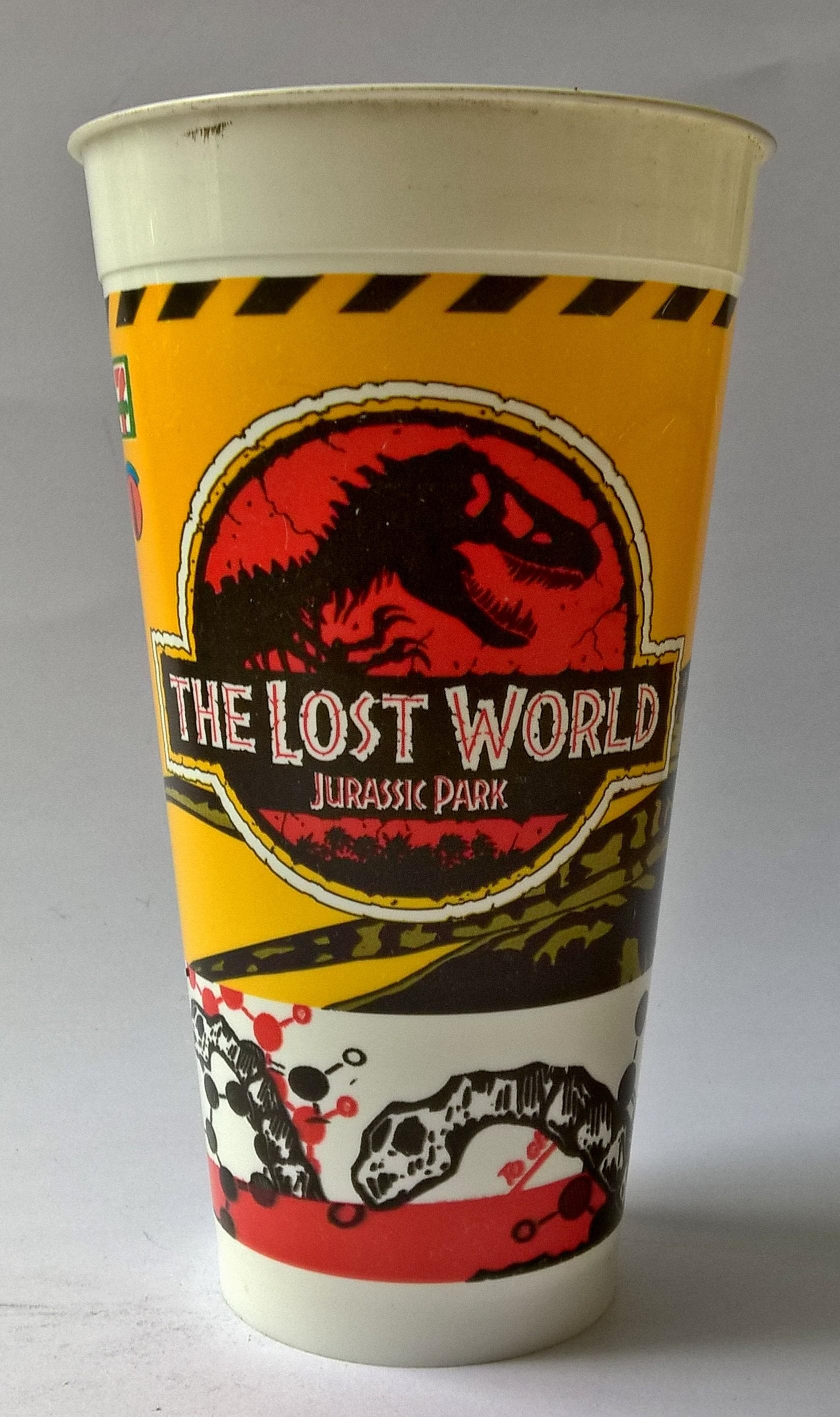แก้วน้ำพลาสติกงานเก่า จากภาพยนต์ เดอะ ลอส เวิลด์ จูราสสิก ปาร์ค JURASSIC PARK ของสะสมจาก 7-11 ของเก่า โปรดตรวจสอบทุกภาพ