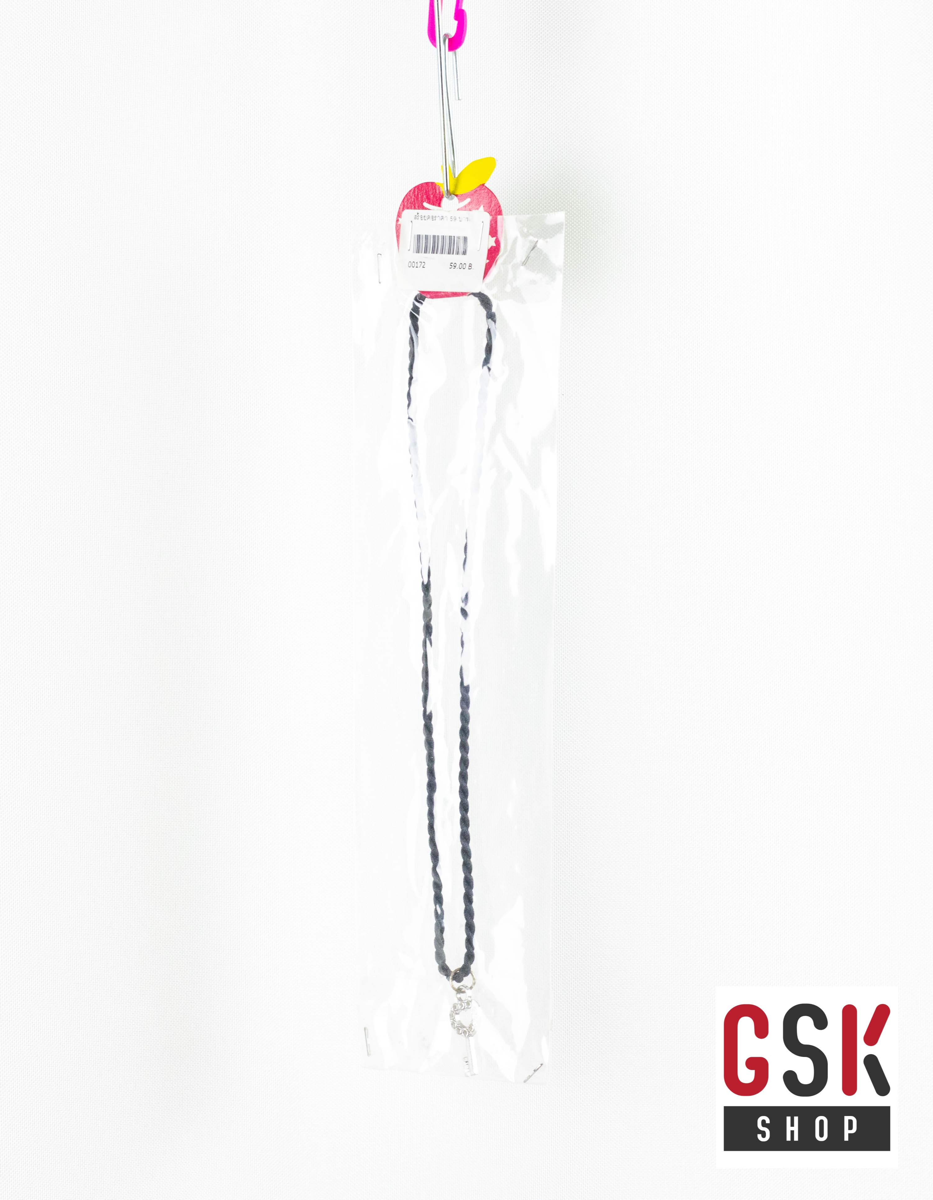 สร้อยคอเกลียวสีดำ+จี้สุดเก๋