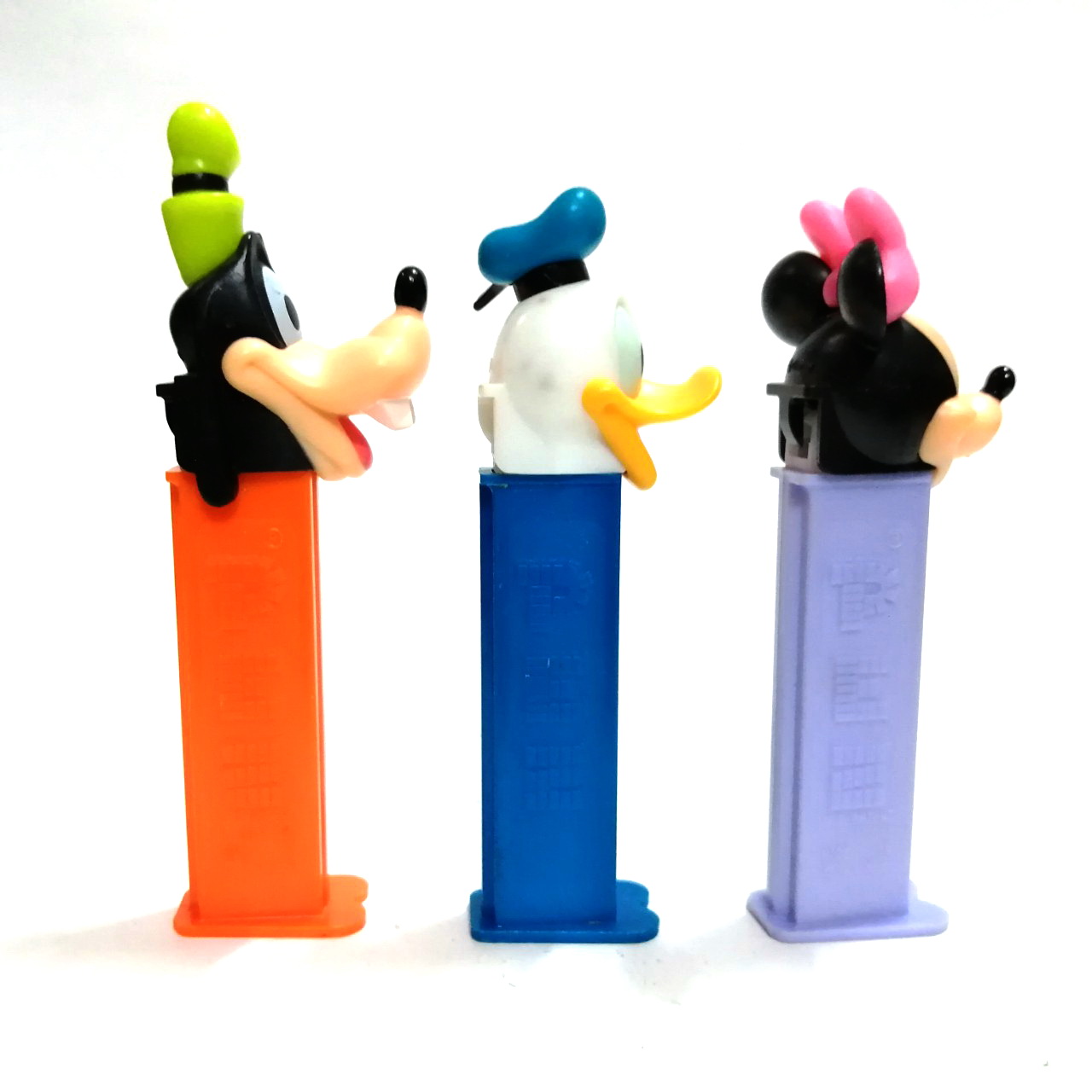 ของสะสม กล่องใส่ขนมเพซ :-หมาพลูโต ,มินนี่เม้าส์,โดนัลดั๊กส์ Pez dispenser : Pluto, Minnie Mouse , Donald Duck***ไม่มีขนม มีรอยบ้าง