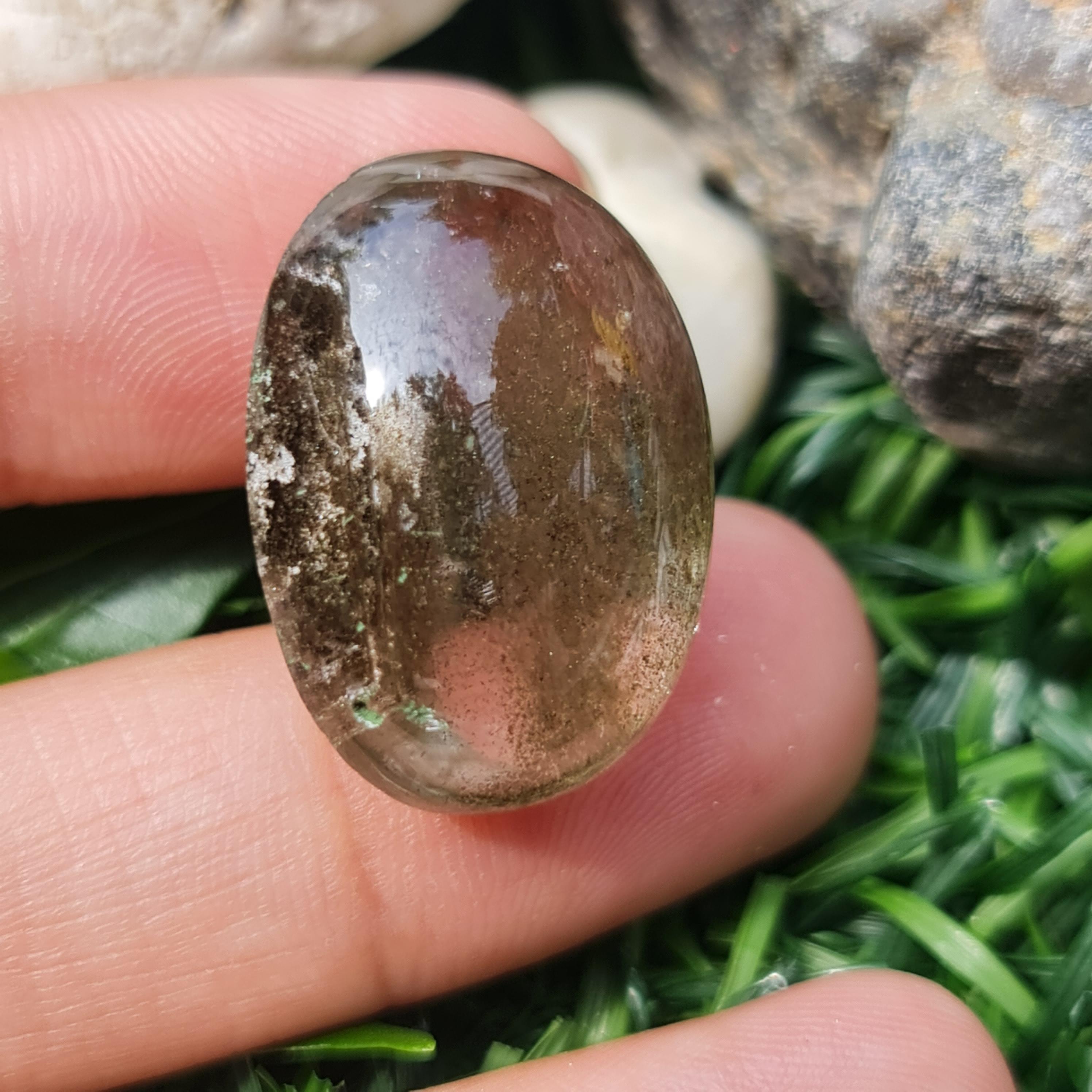 โป่งข่าม ควอตซ์ Rutilated Quartz 38.83 กะรัต Cts. พลอยแท้ อัญมณีมงคลประจําวันเกิด เครื่องประดับพลอย