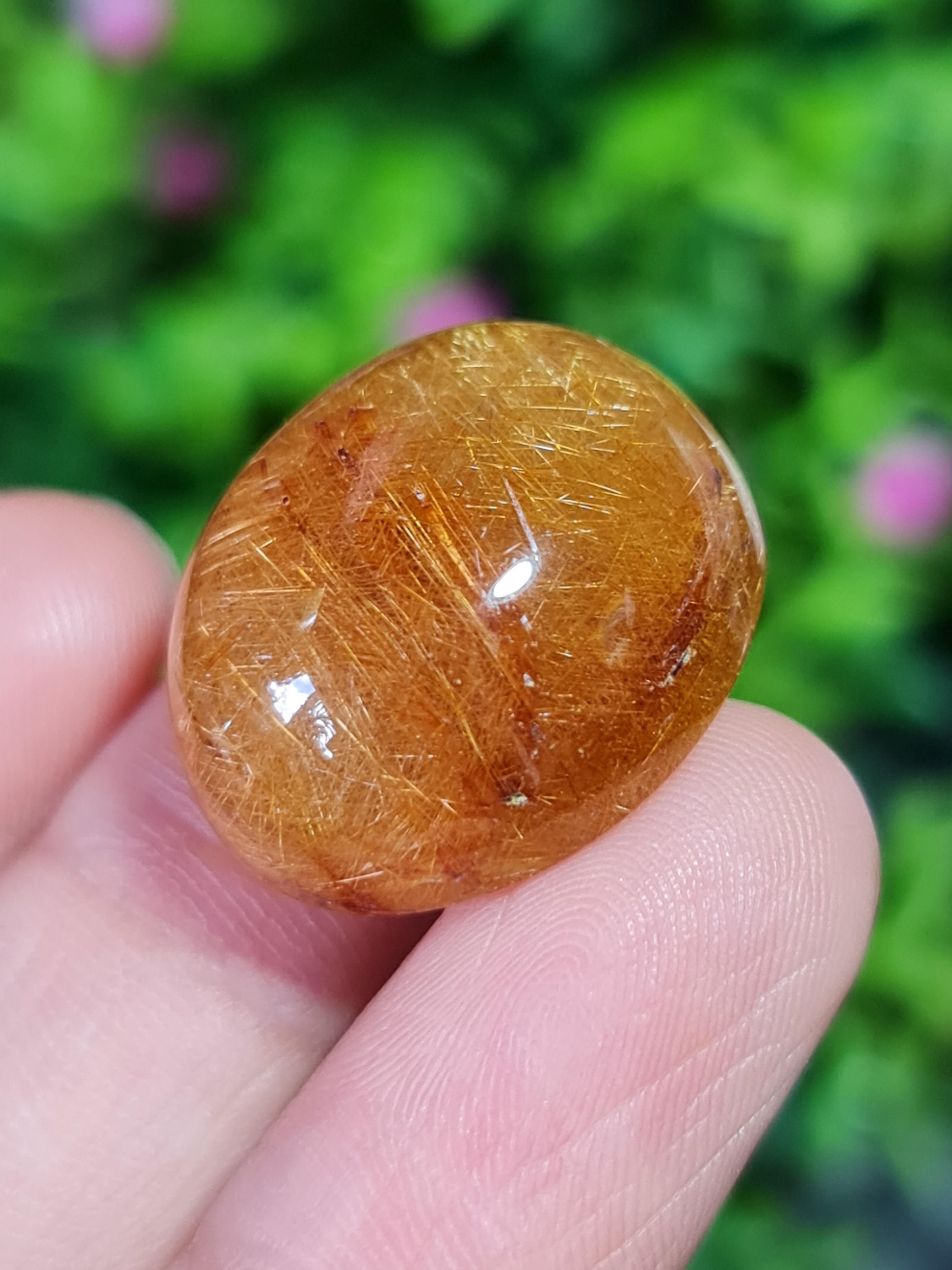 ไหมทอง ควอตซ์ Golden Rutilated Quartz 38.05 กะรัต Cts.พลอยแท้ อัญมณีมงคลประจําวันเกิด เครื่องประดับพลอย