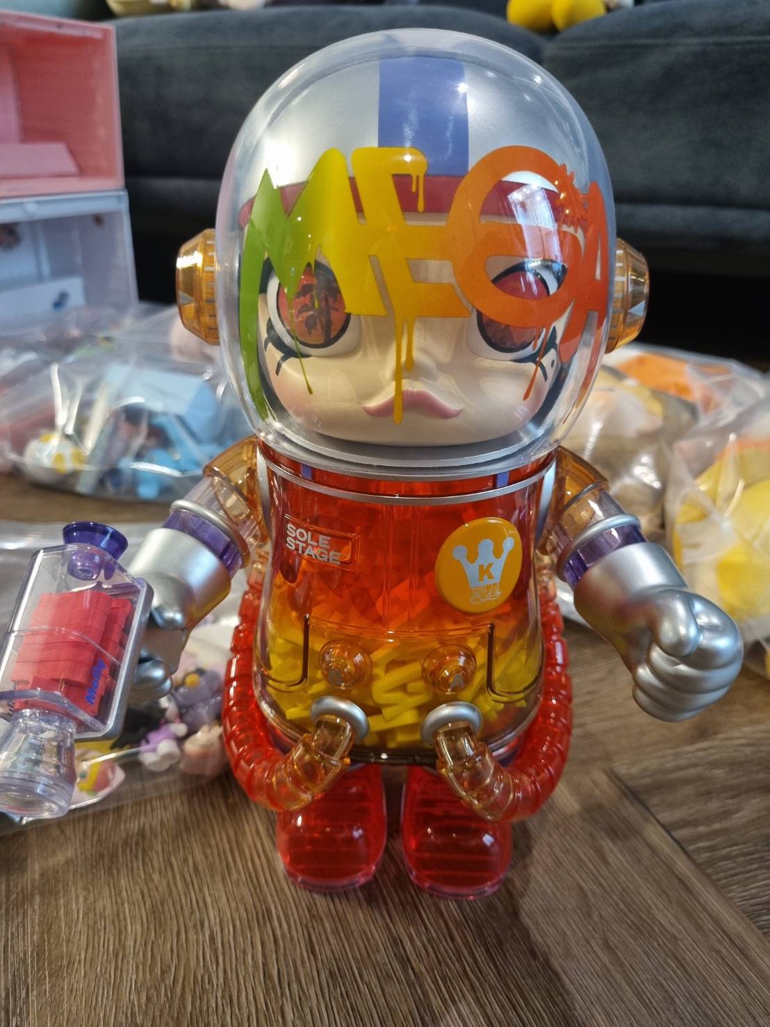 Pop Mart MEGA Collection 400% Space Molly Planet Series ไม่มีกล่อง ไม่มีการ์ด