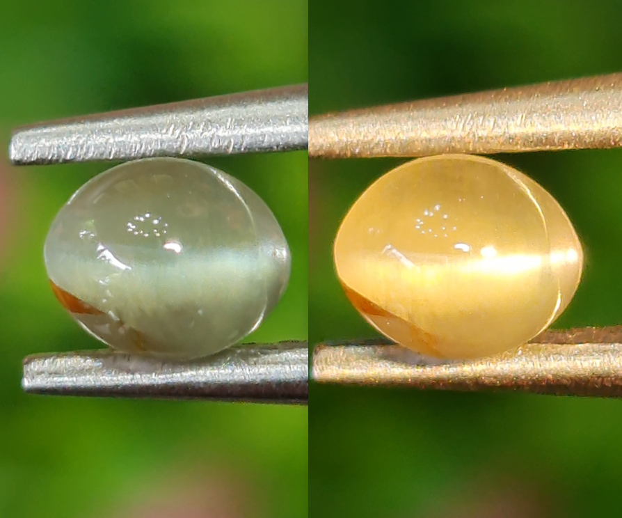 พลอย ตาแมว อเล็กซานไดร์ Cat eye Alexandrite 0.75 กะรัต (Cts.) พร้อมใบเซอร์ พลอยแท้ อัญมณีมงคลประจําวันเกิด เครื่องประดับพลอย