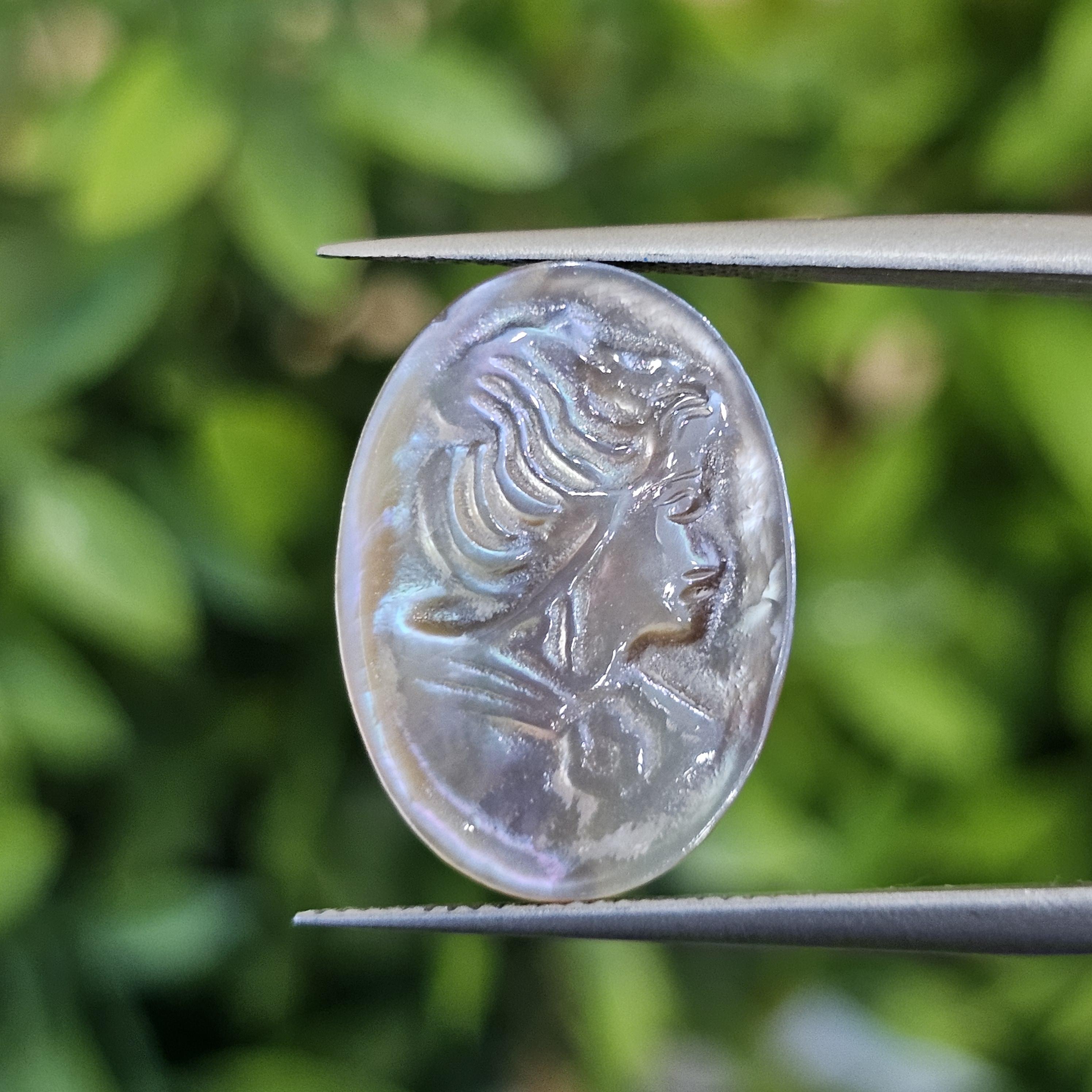 เปลือกหอยมุก แกะสลัก Pearl Shell Carved 3.80 กะรัต (Cts.)