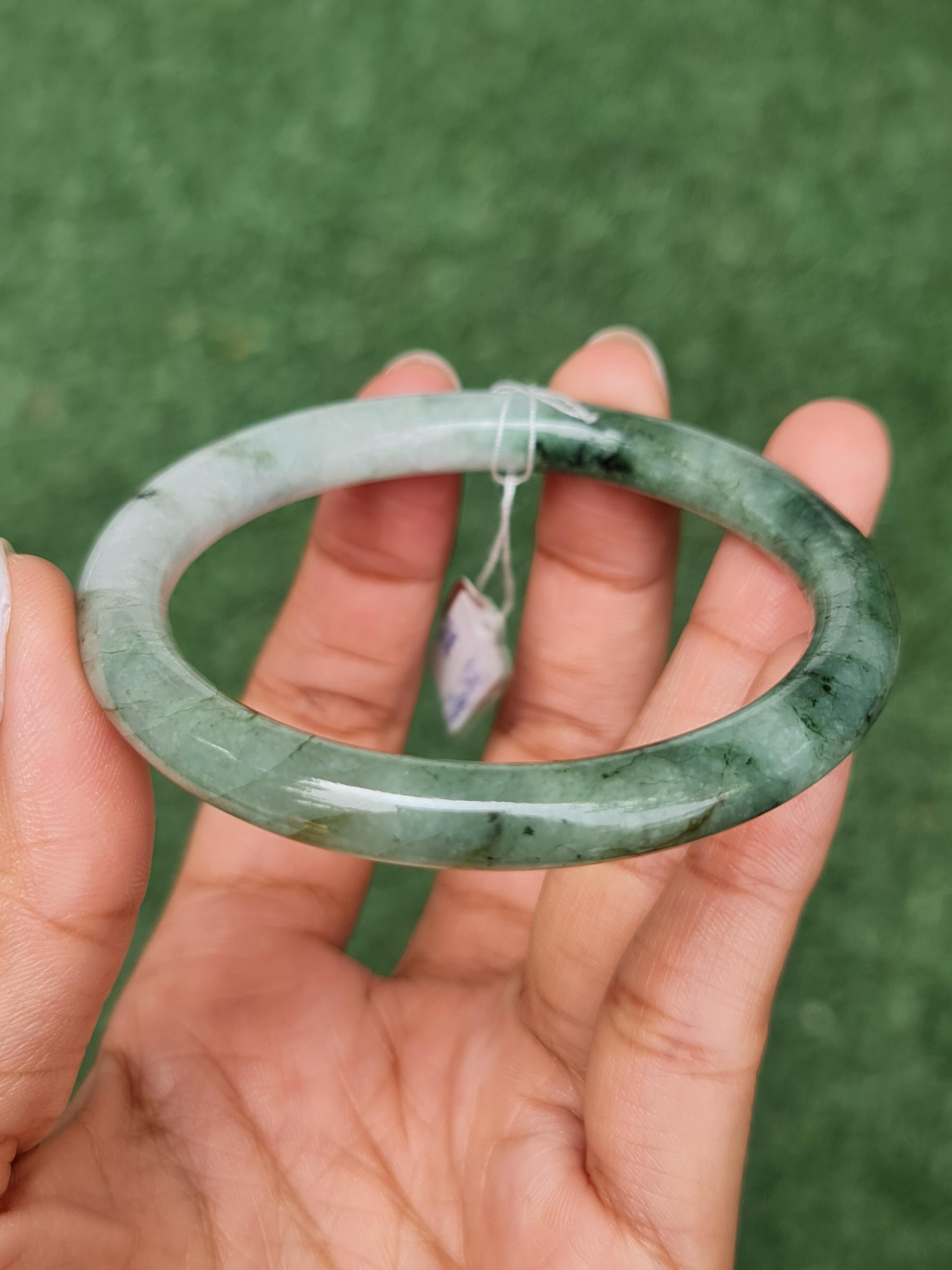 JB0703-002 หยก พม่า แท้ Jade กำไลหยก (Jadeite bracelet) พม่า (Myanmar) 57.2 มม.