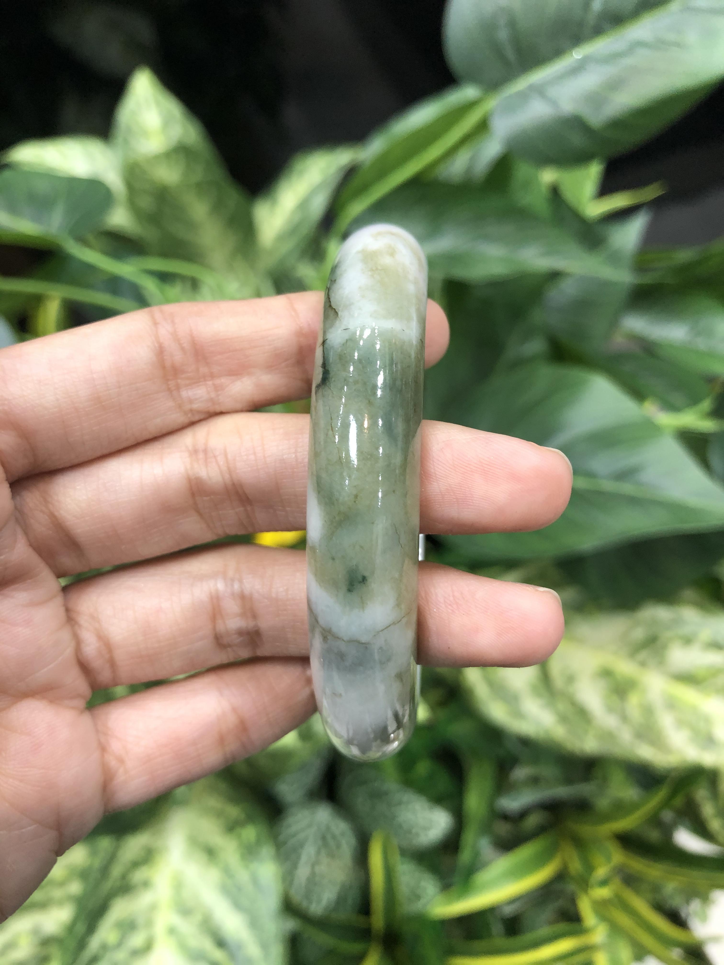 J05C0030 หยก พม่า แท้ Jade กำไลหยก 58 มม. (Jade bracelet) พม่า (Myanmar)